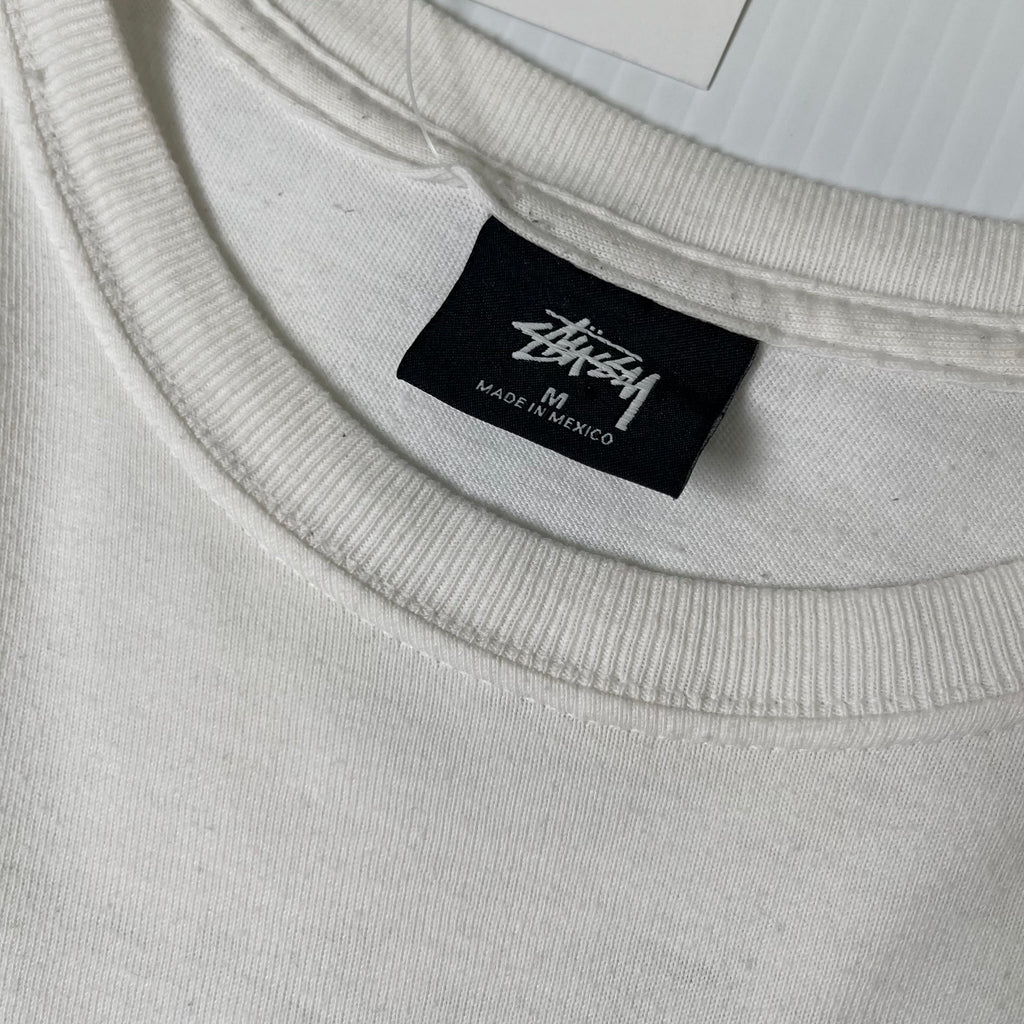 Stussy Logo Chartreuse Text Tee M