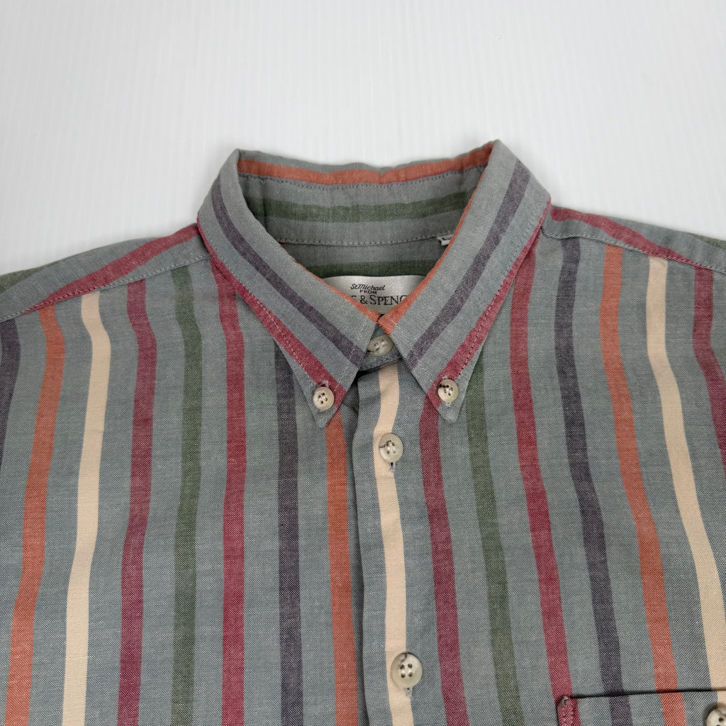 Vintage Marks & Spencer Striped Short Sleeve Shirt L