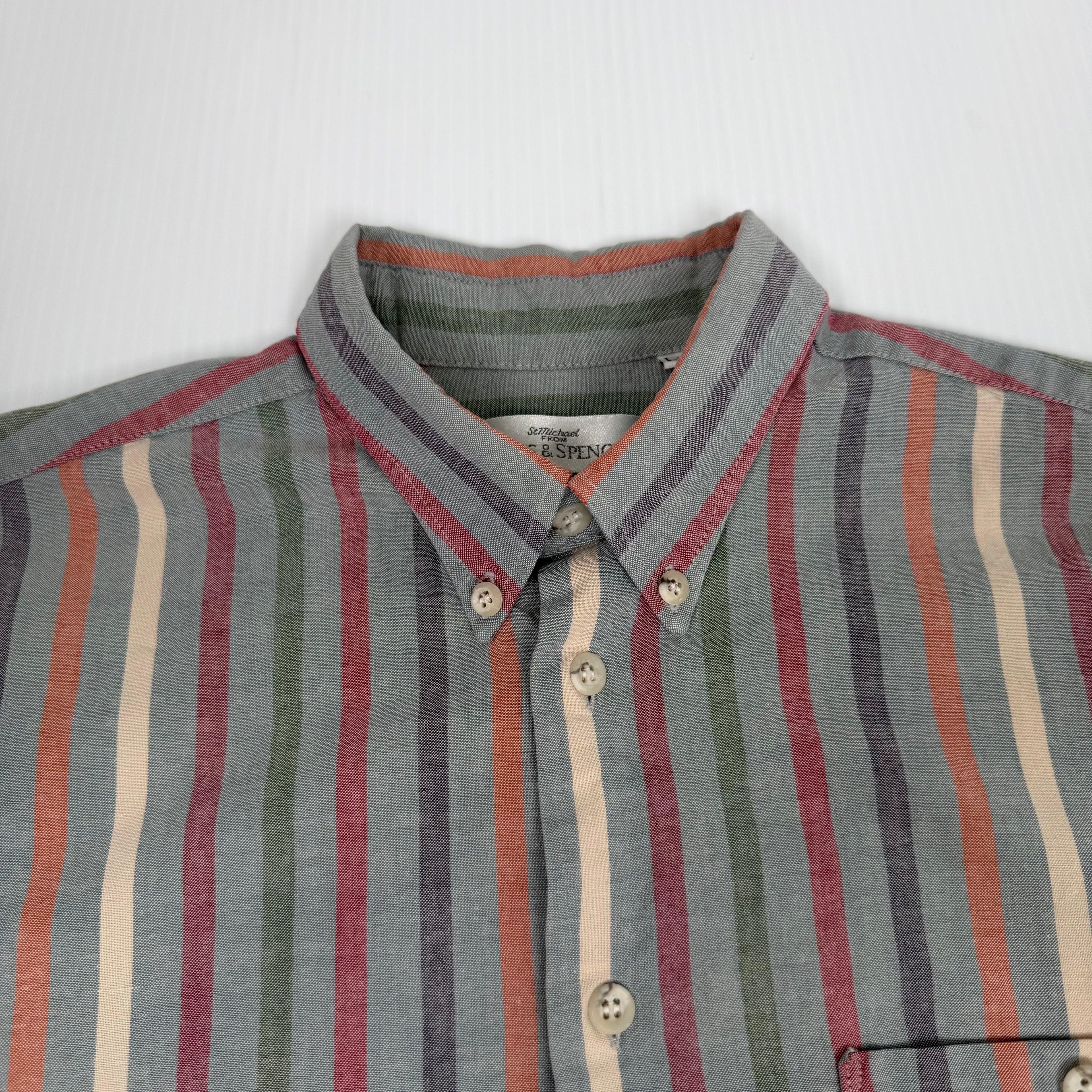 Vintage Marks & Spencer Striped Short Sleeve Shirt L