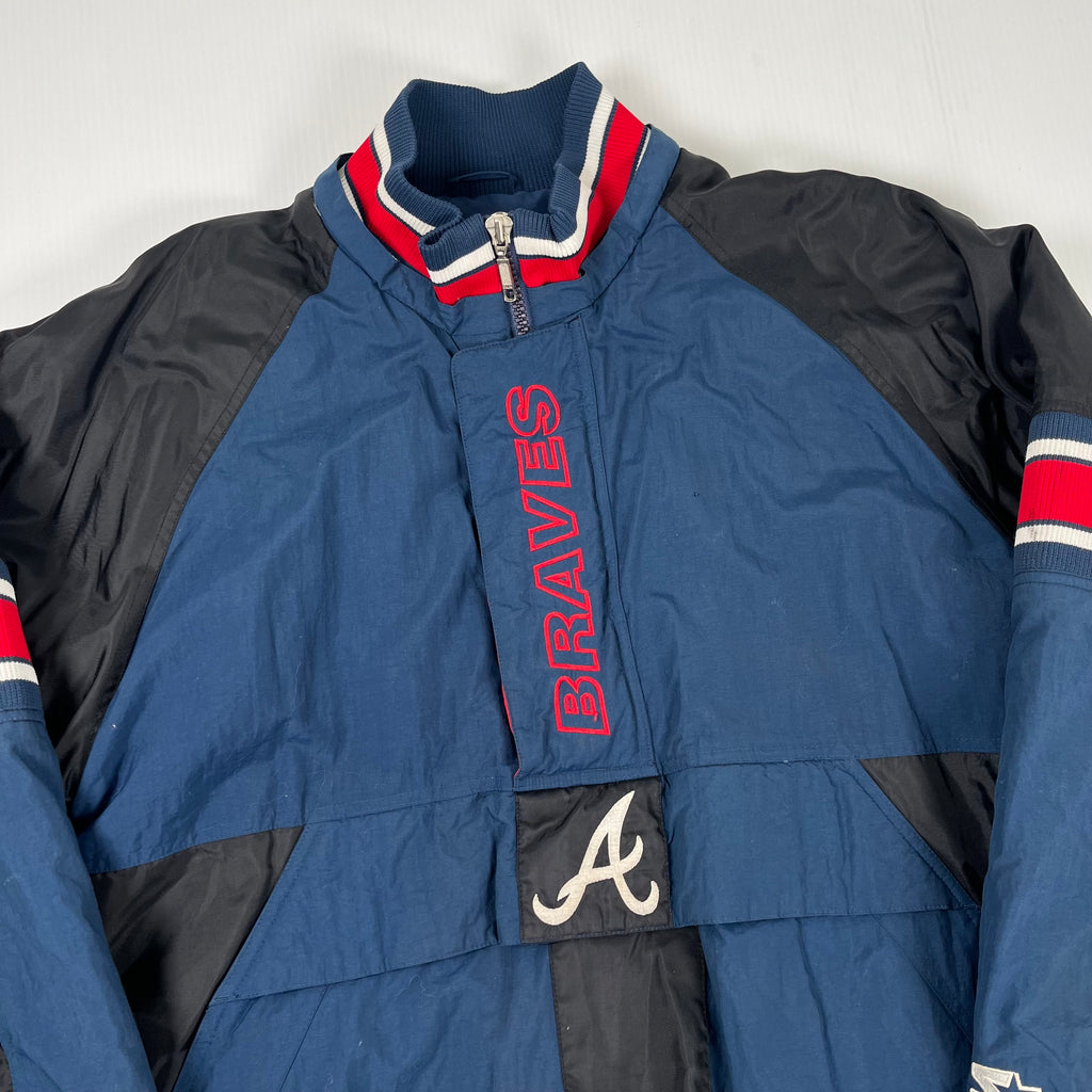 Vintage Starter Atlanta Braves 1/2 Zip Puffer L