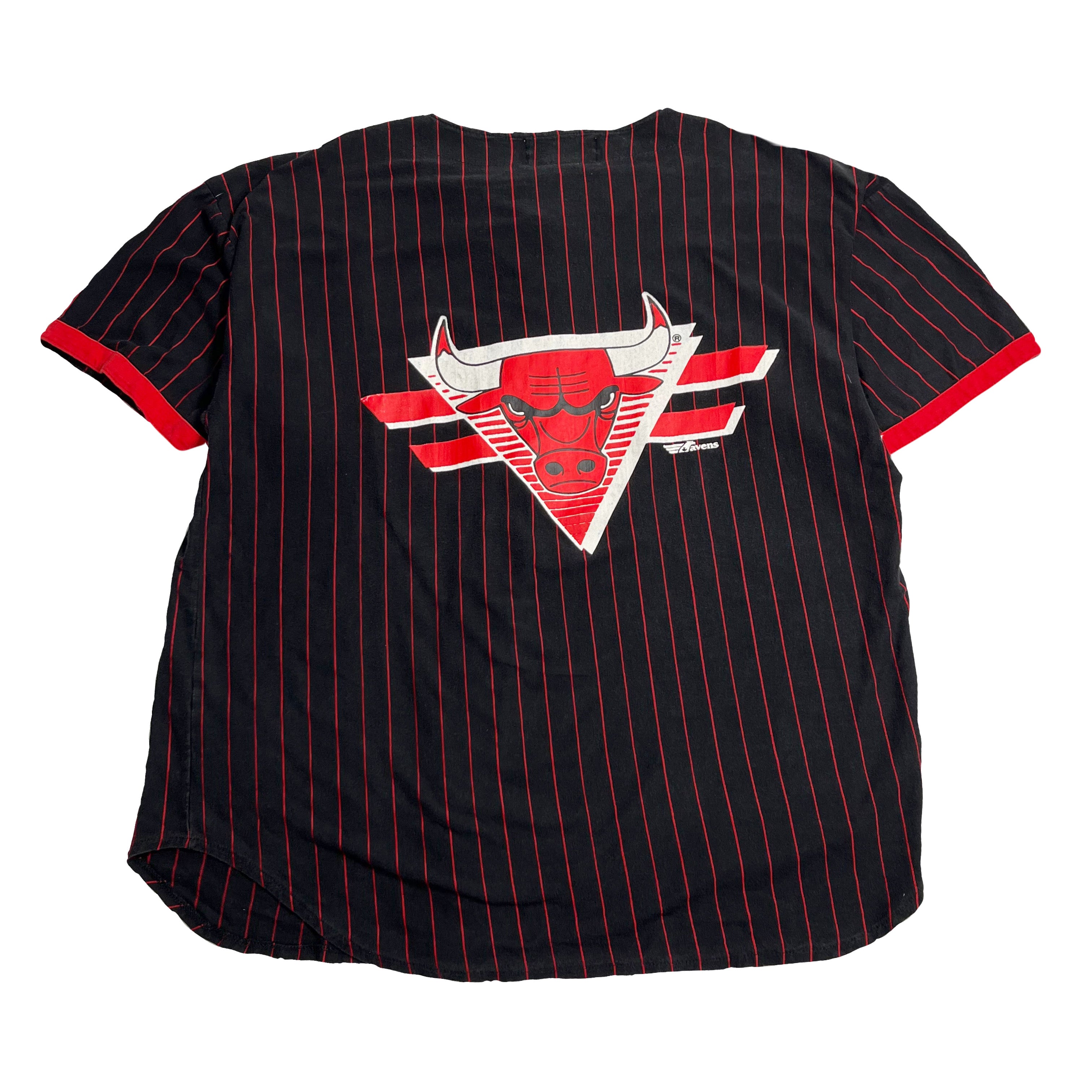 90s Chicago Bulls Ravens Pinstripe Baseball Jersey M