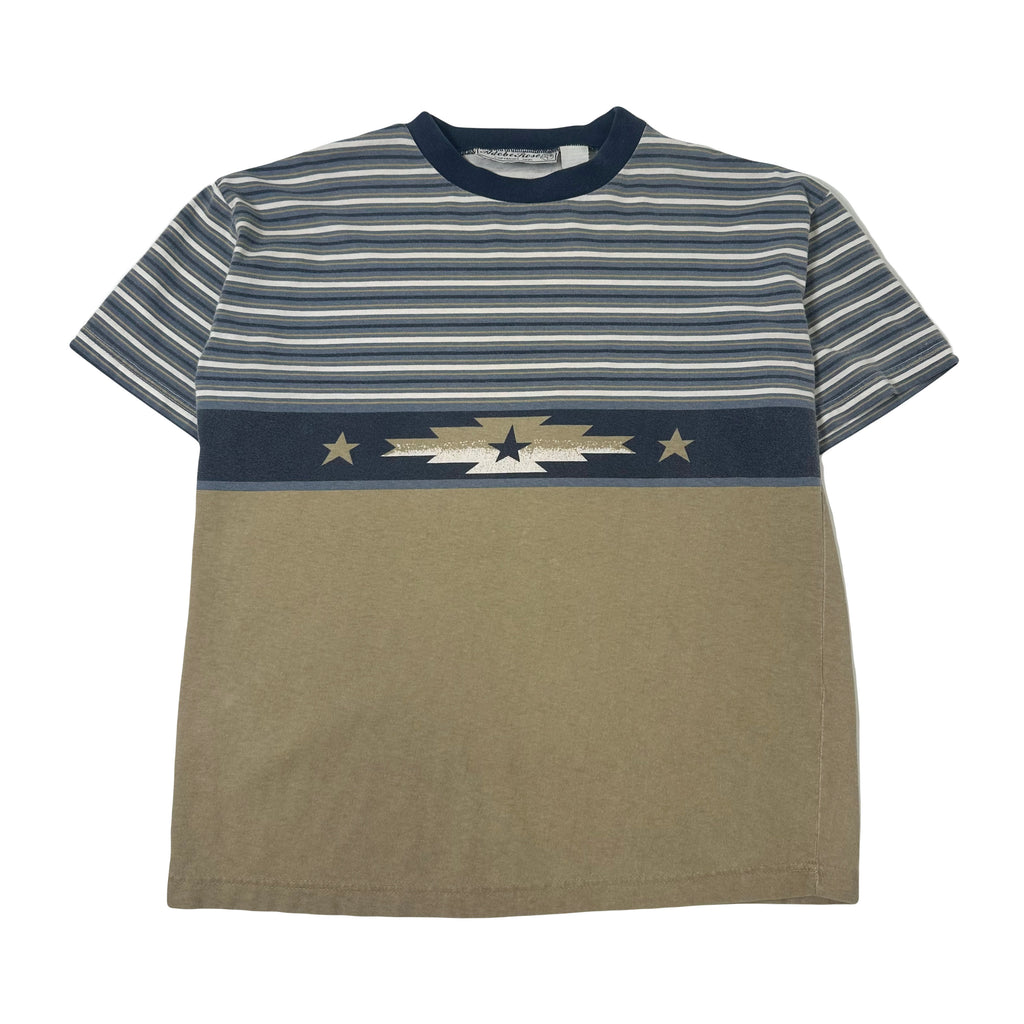 Vintage Adobe Rose Western Striped Tee M