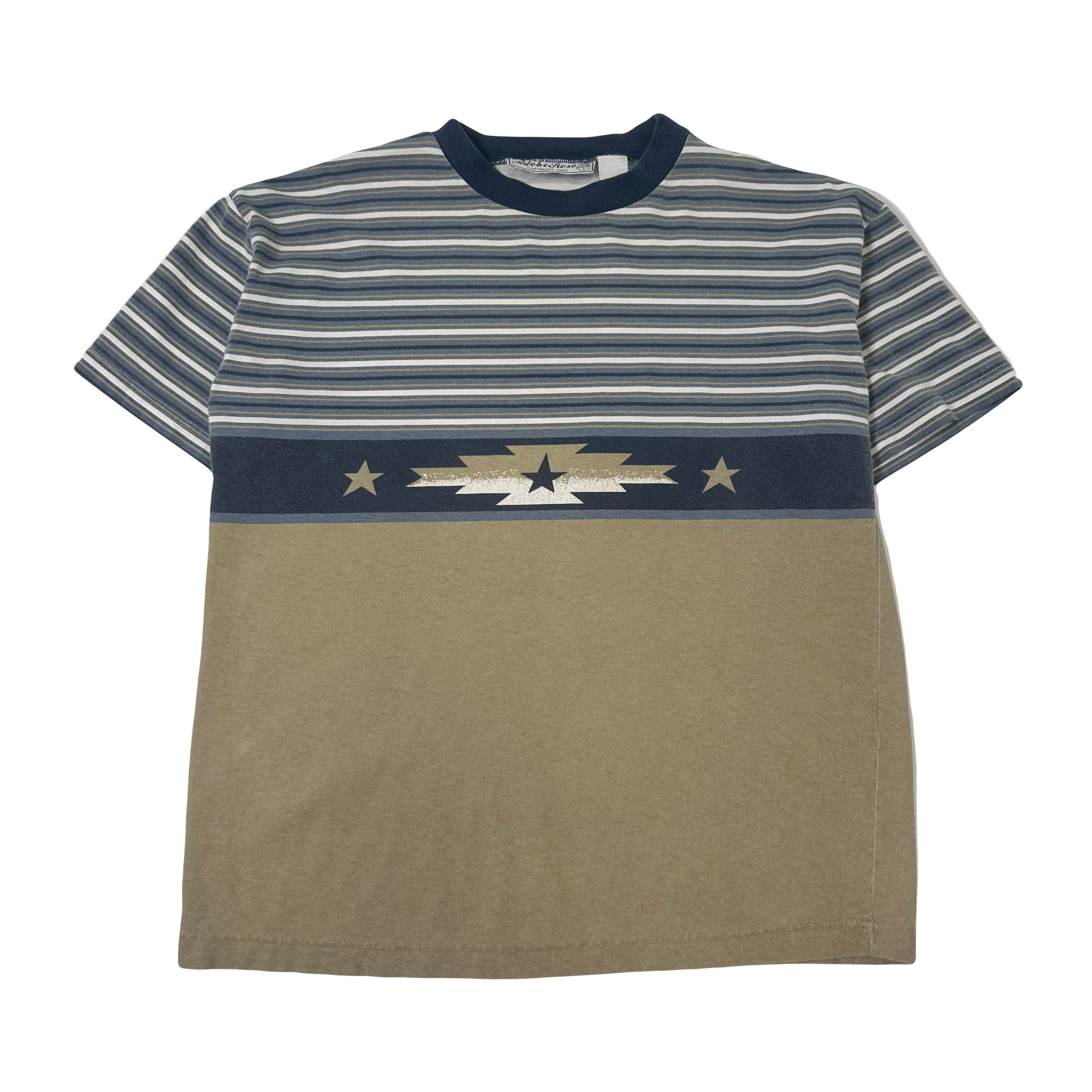 Vintage Adobe Rose Western Striped Tee M