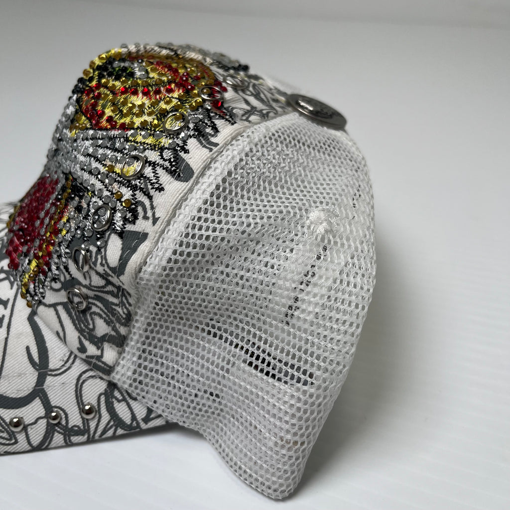 Y2K Ed Hardy Jewel Encrusted Trucker Hat