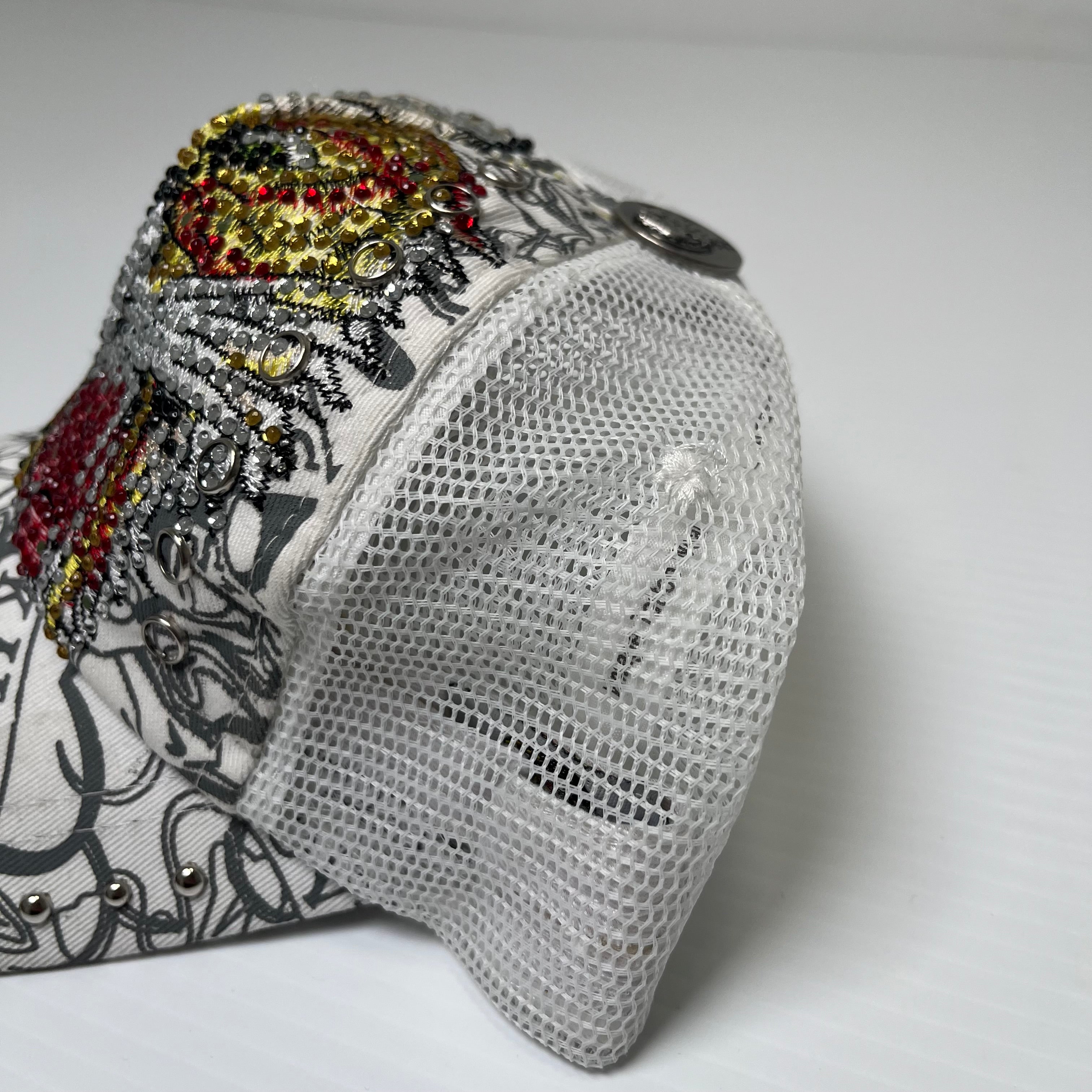 Y2K Ed Hardy Jewel Encrusted Trucker Hat