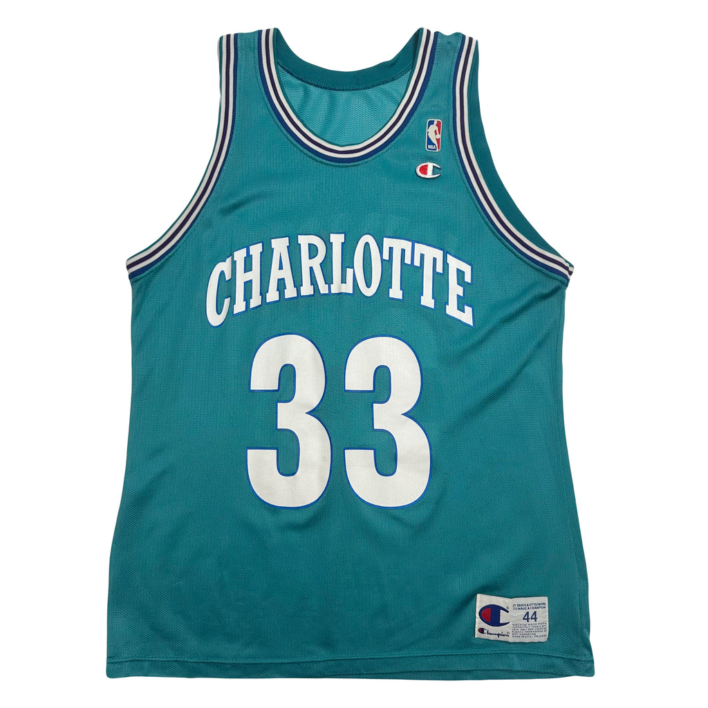 90s Champion Charlotte Hornets Alonzo Mourning #33 Jersey XL