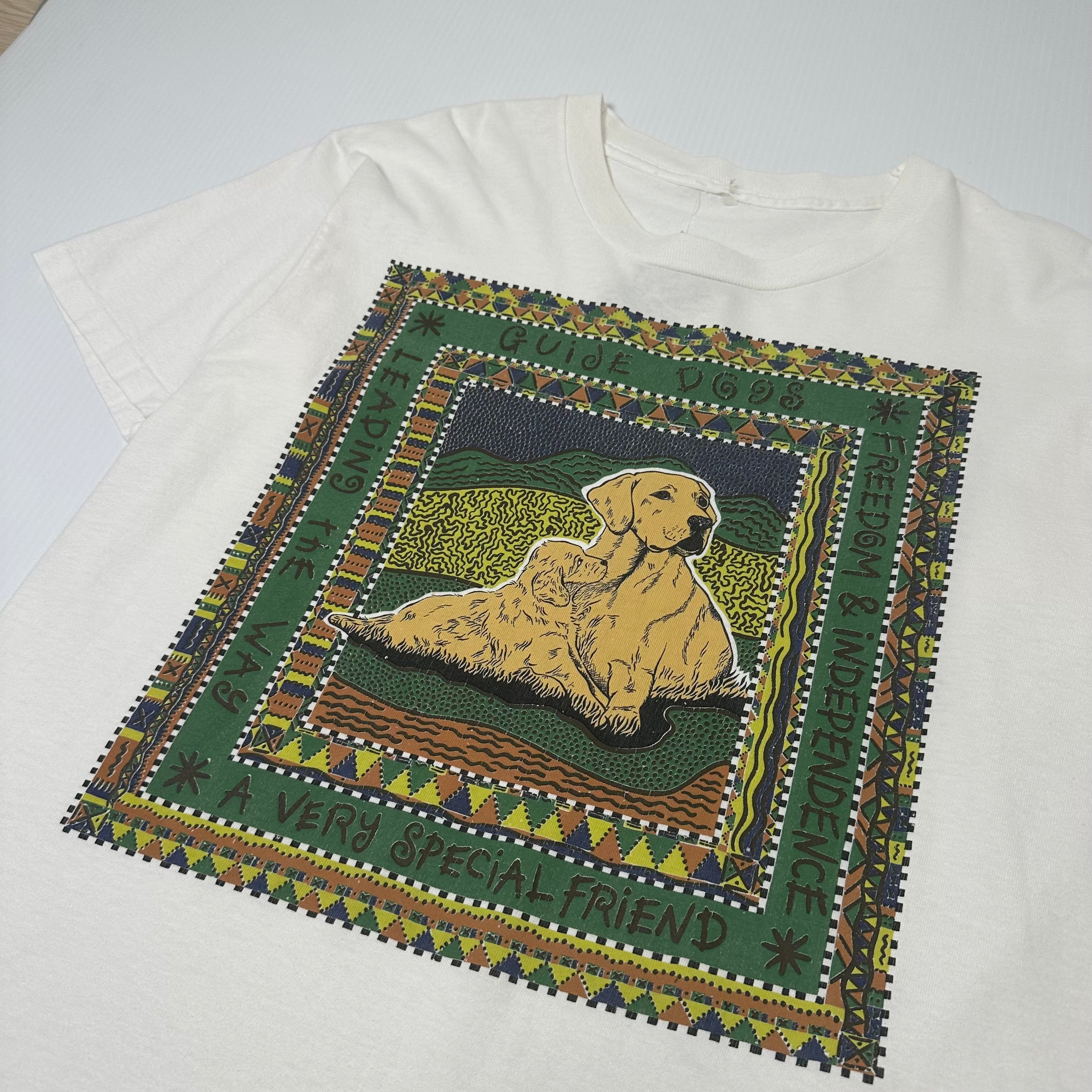 Vintage Guide Dogs Golden Retriever Tee L