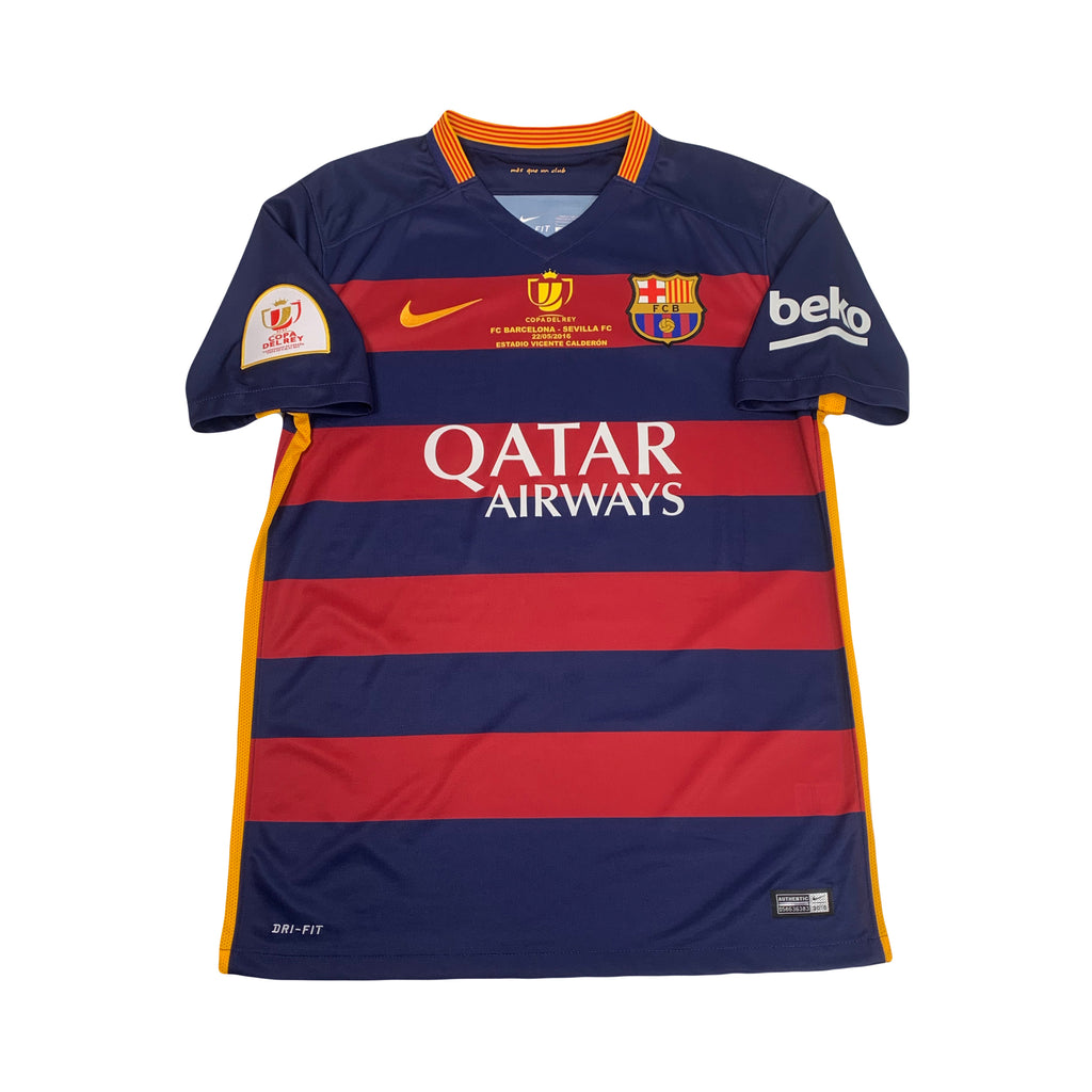 2015-16 Nike FC Barcelona Neymar #11 Copa Del Ray Home Kit M