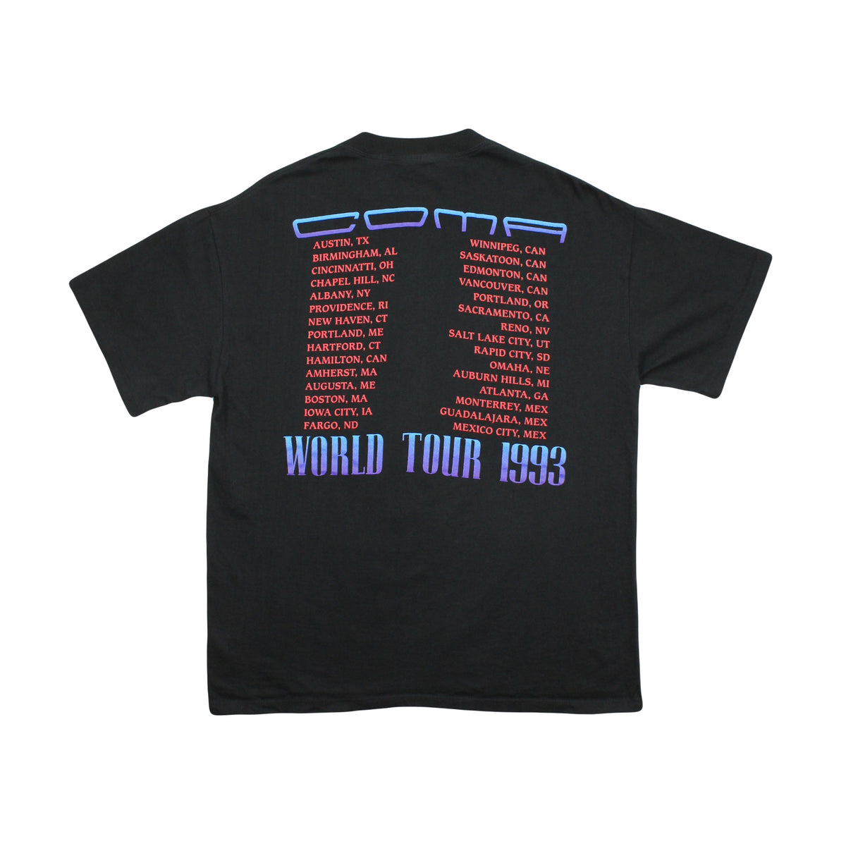 1991 Guns N' Roses Coma World Tour Tee XL