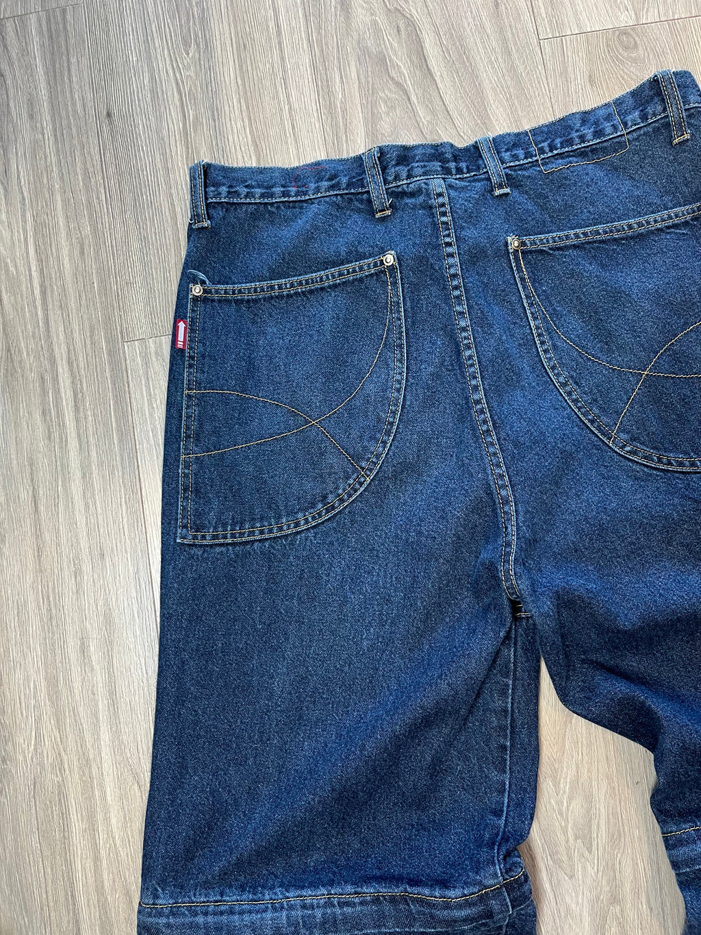 Y2K APCO Baggy Convertible Dark Wash Denim 34