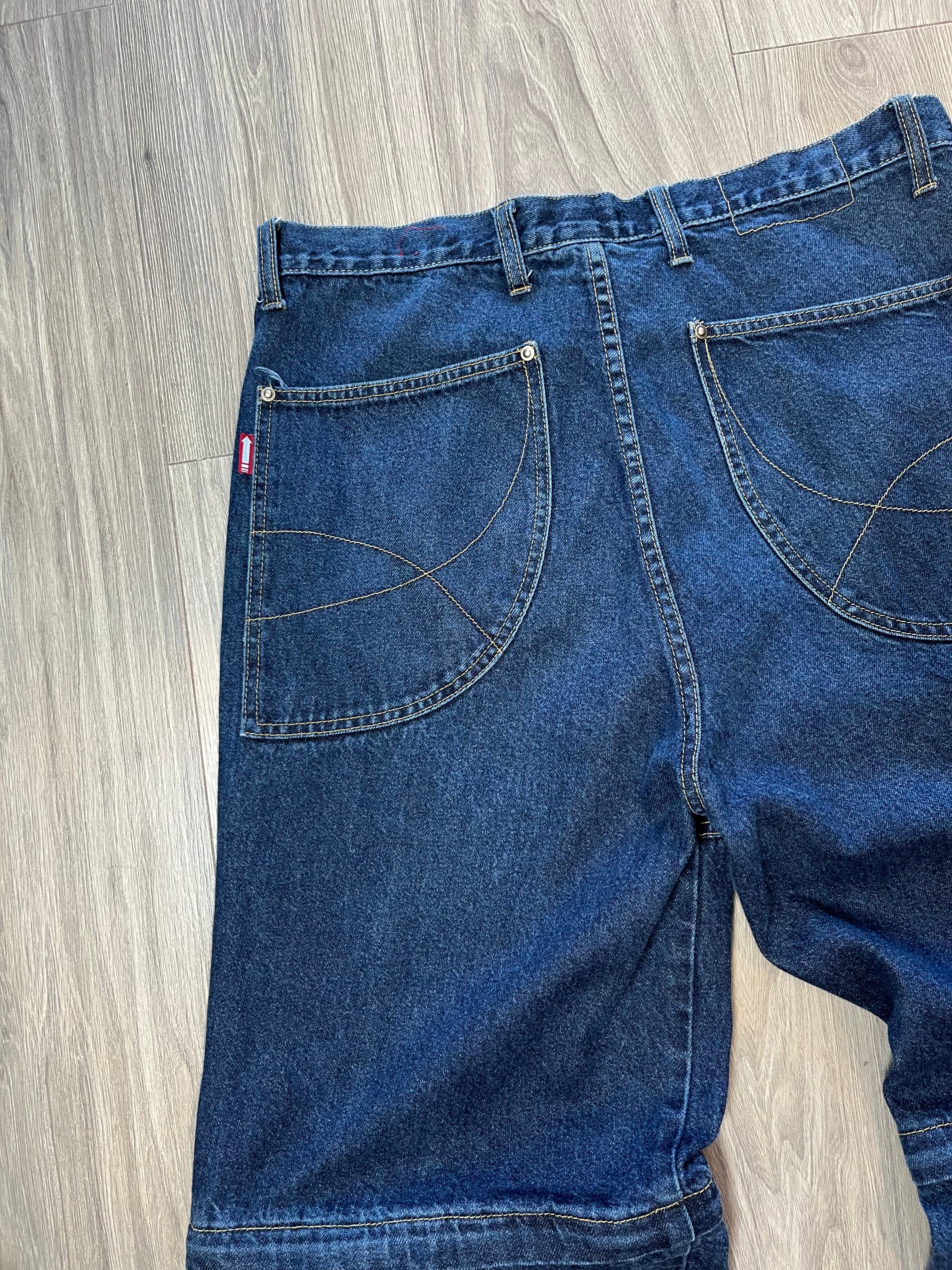 Y2K APCO Baggy Convertible Dark Wash Denim 34