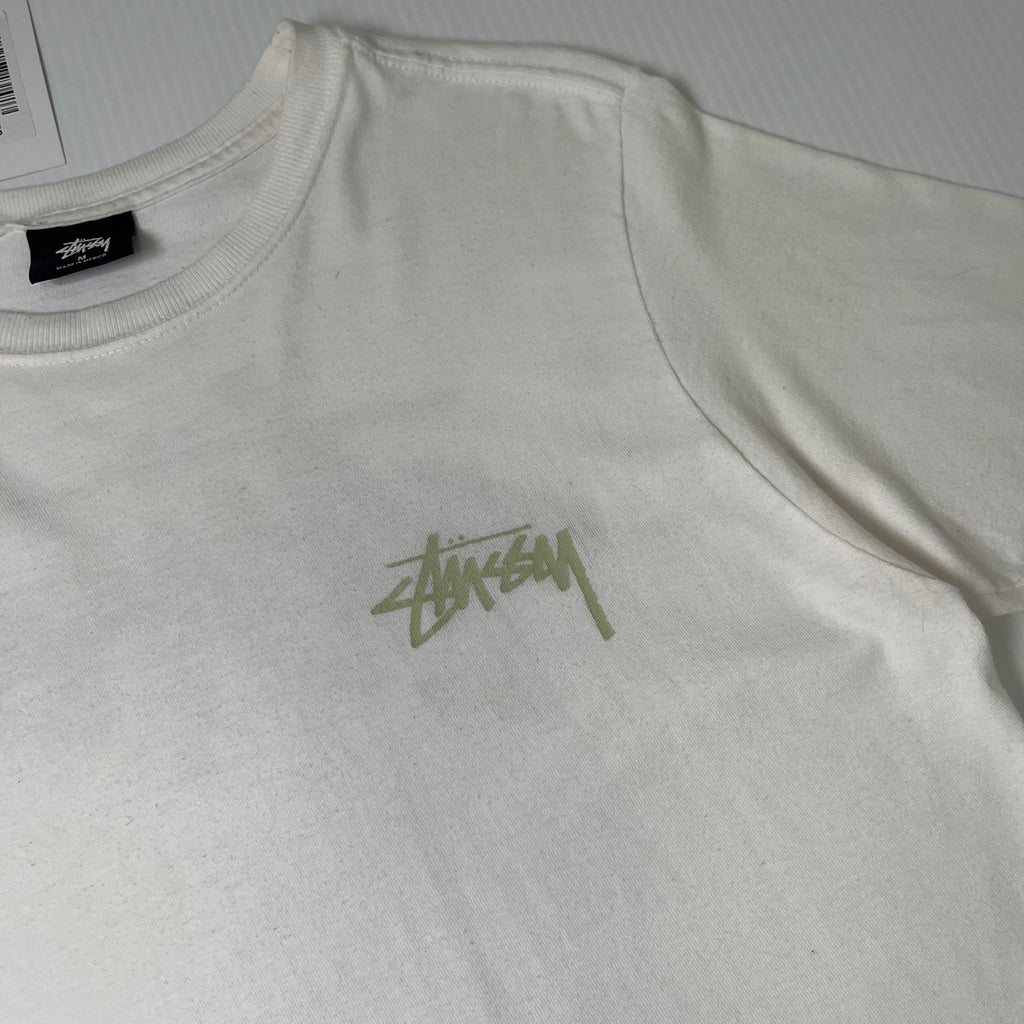 Stussy Logo Chartreuse Text Tee M