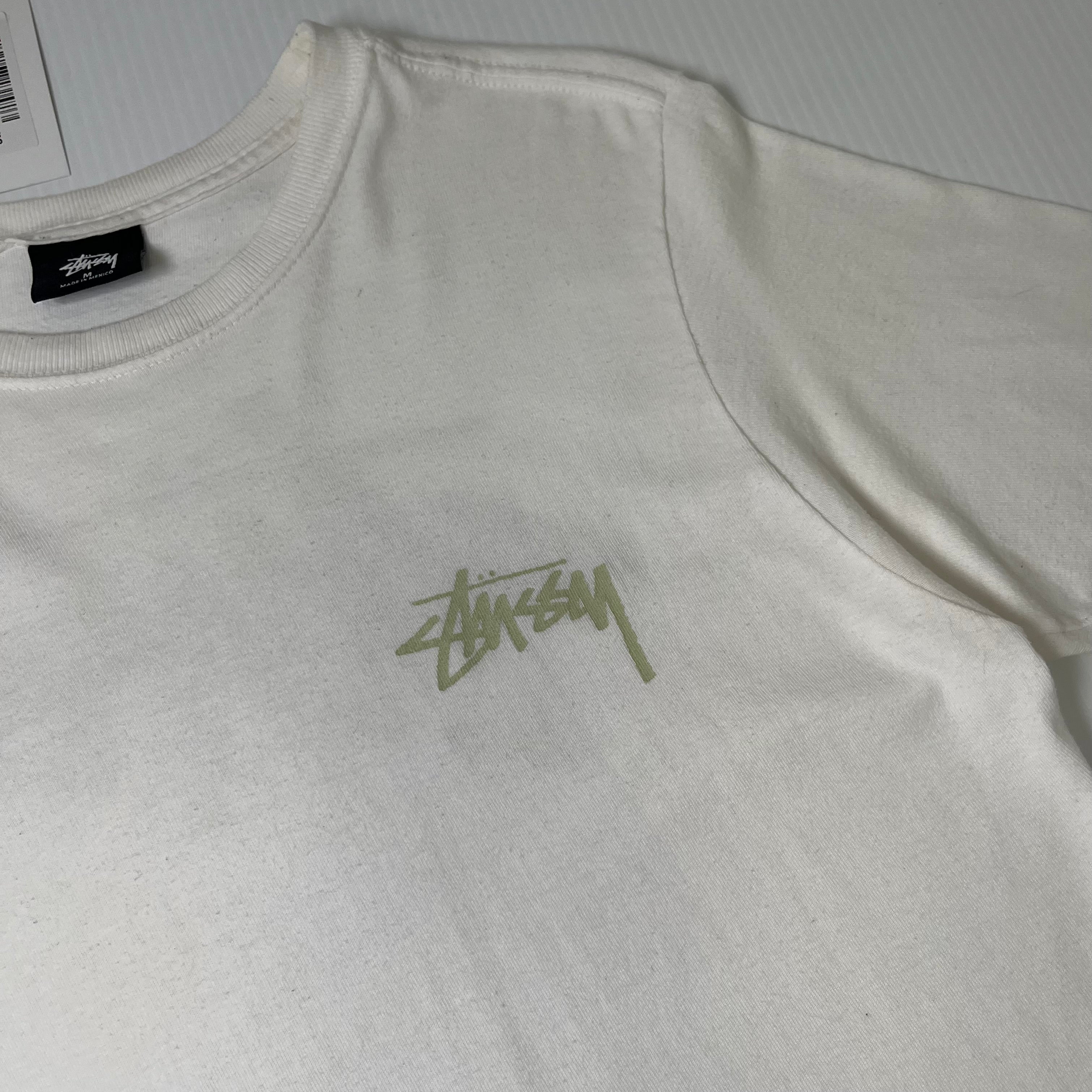 Stussy Logo Chartreuse Text Tee M