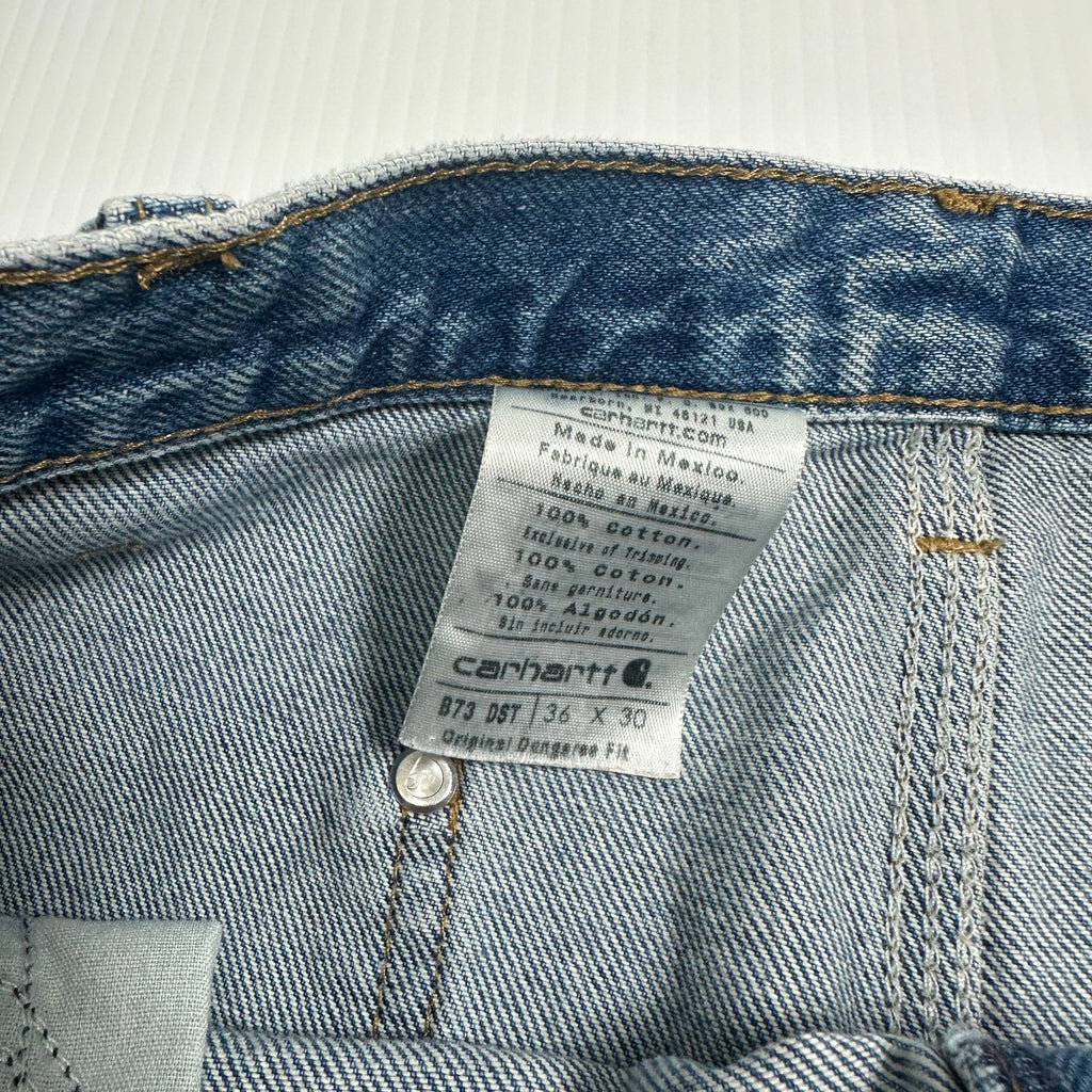 Vintage Carhartt Medium Wash Denim Double Knees 35x30
