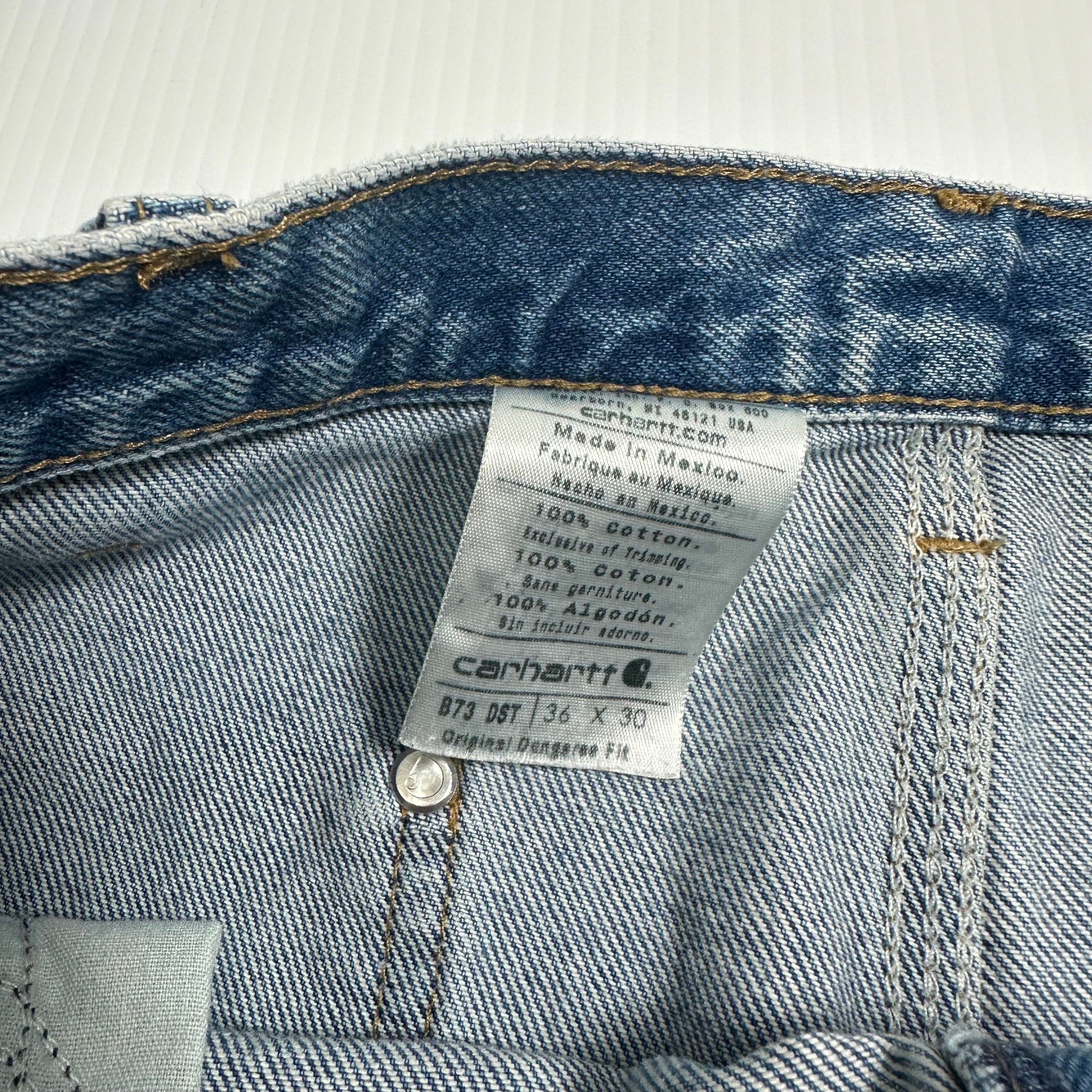 Vintage Carhartt Medium Wash Denim Double Knees 35x30