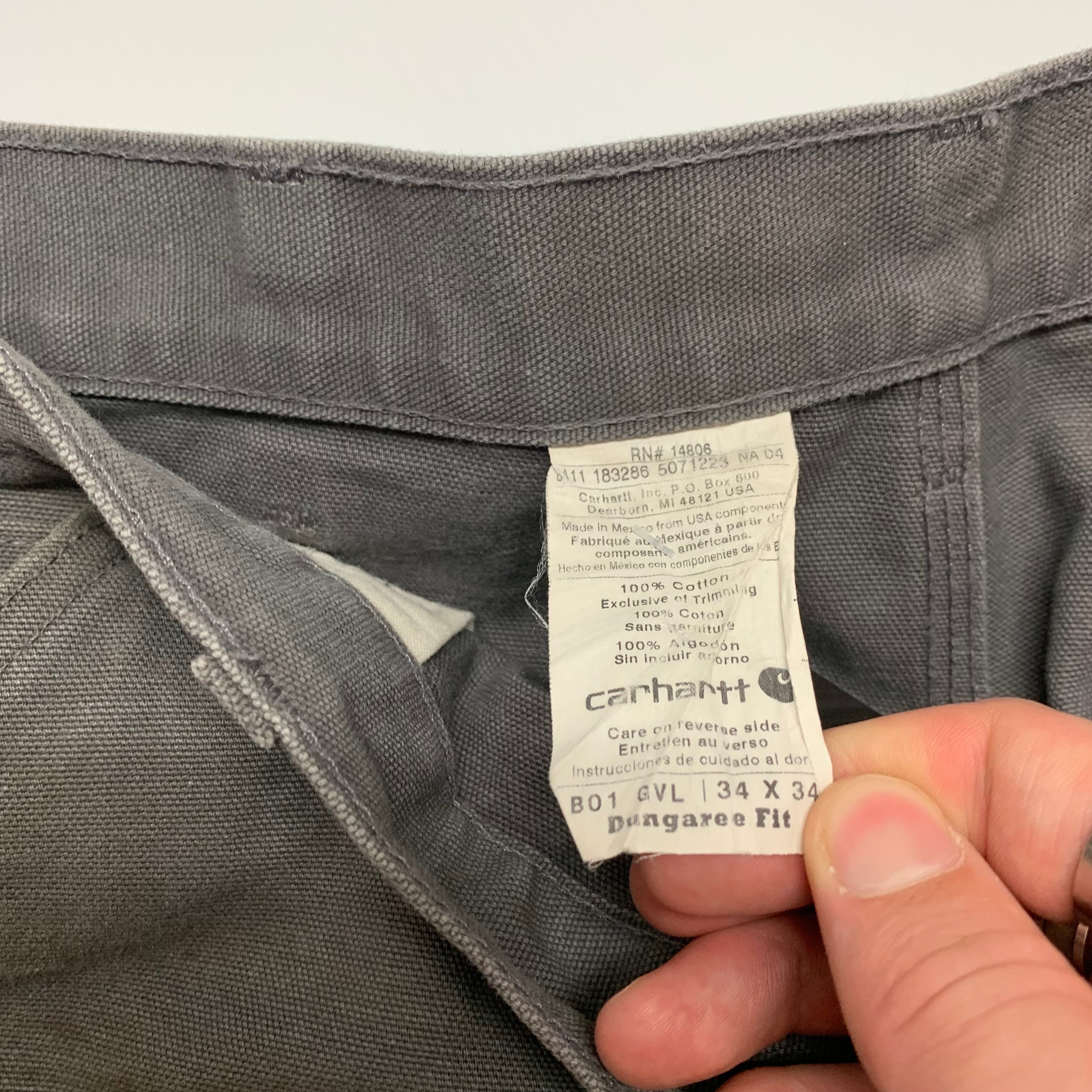 Carhartt Grey Double Knee Denim 34x34 0411