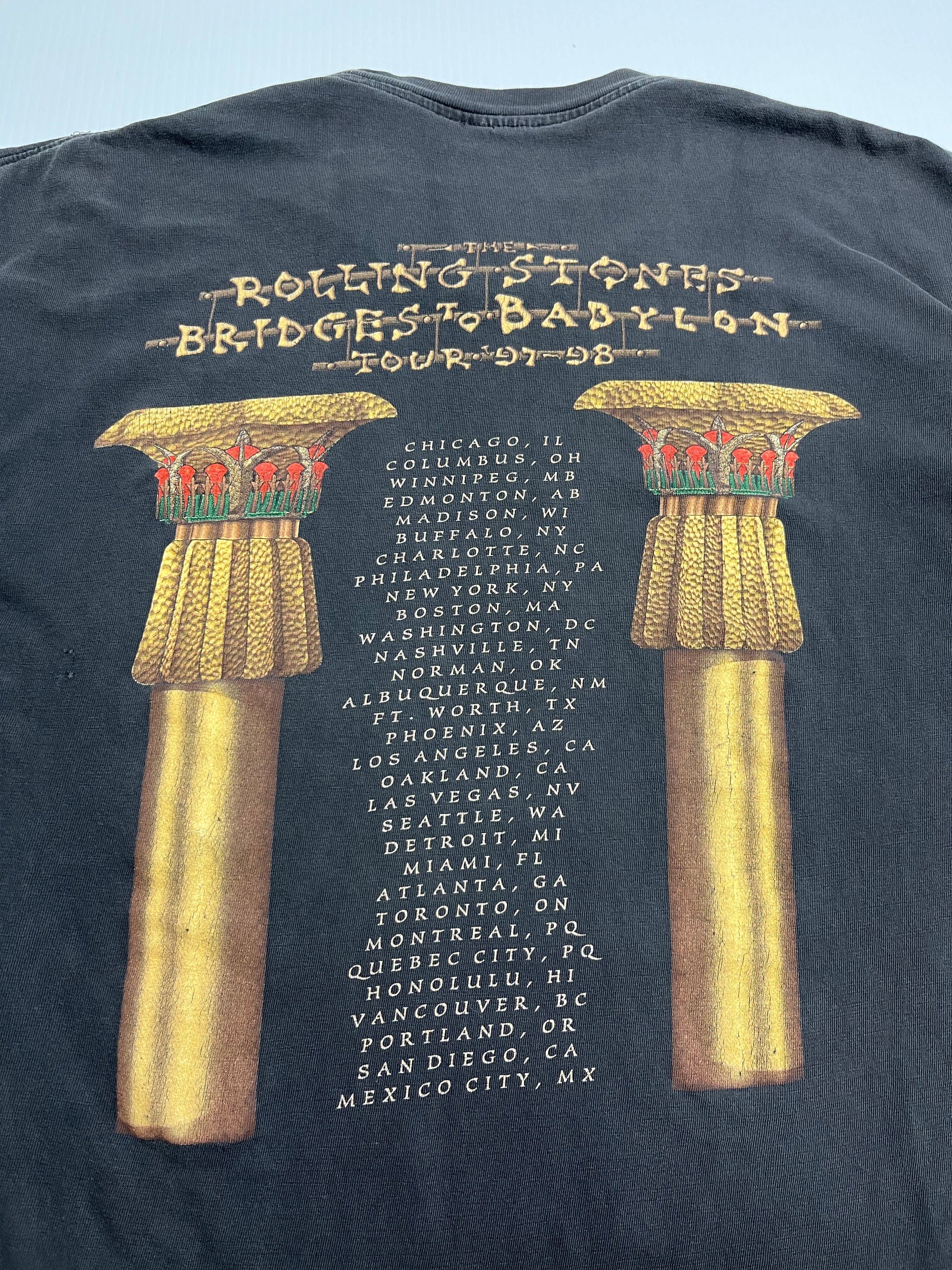 1997 Rolling Stones Bridges to Babylon Tour Tee L