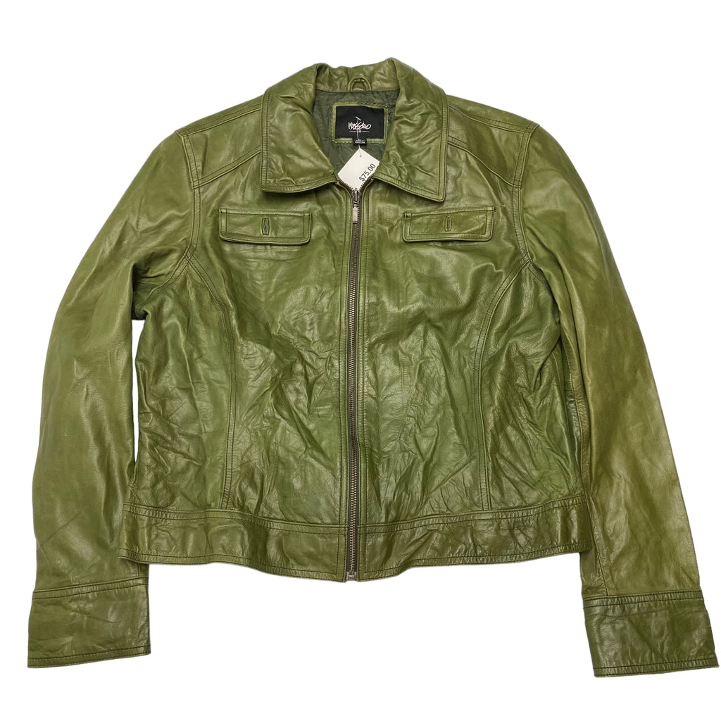 Green Leather Jacket XL
