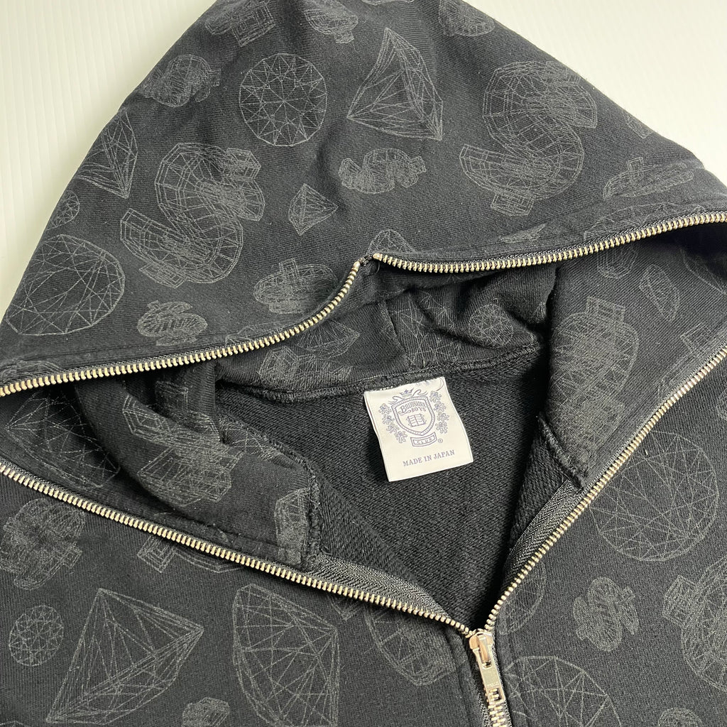 Ice Cream Diamond Pattern Zip Hoodie XL
