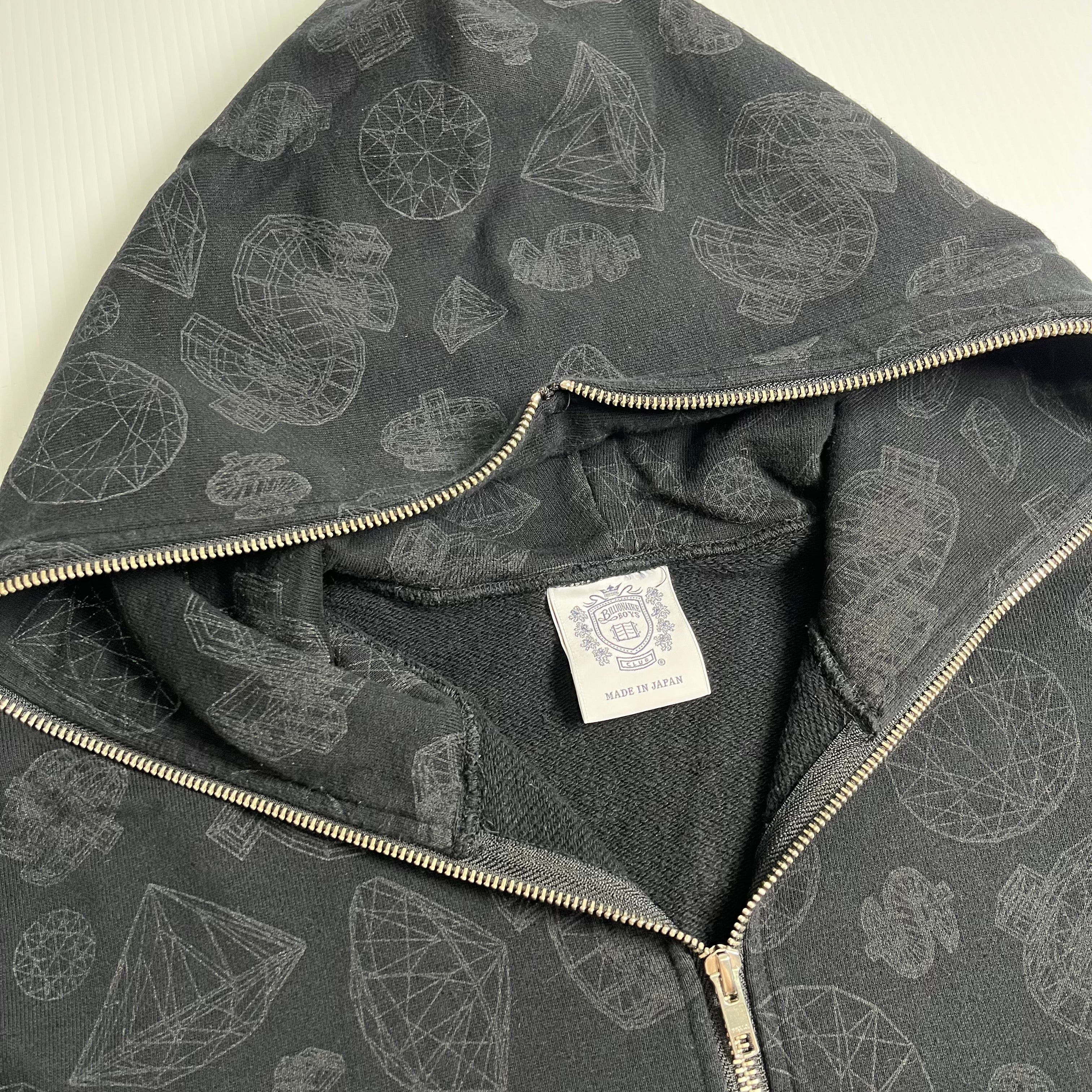 Ice Cream Diamond Pattern Zip Hoodie XL
