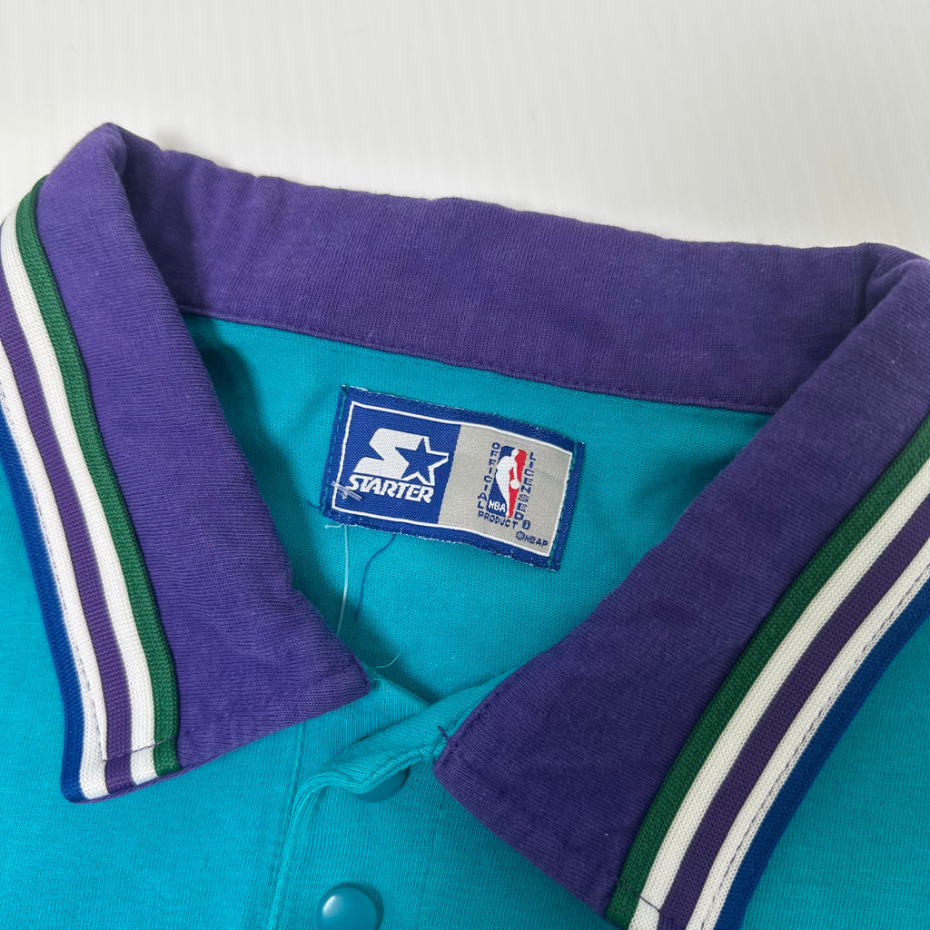 Vintage Starter Charlotte Hornets NBA Warm-Up Polo Shirt L