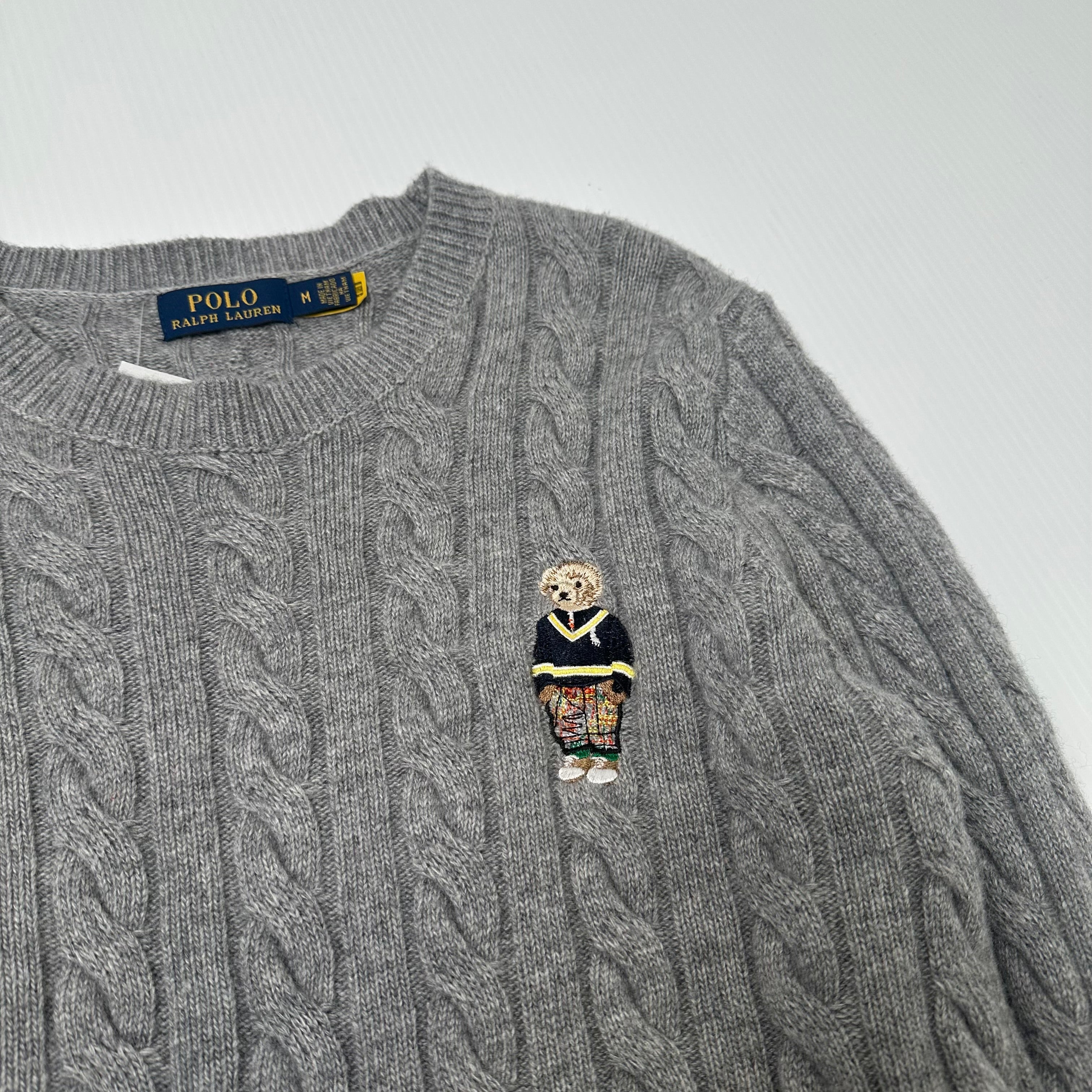 Polo Ralph Lauren Mini Bear Cable Knit Sweater M