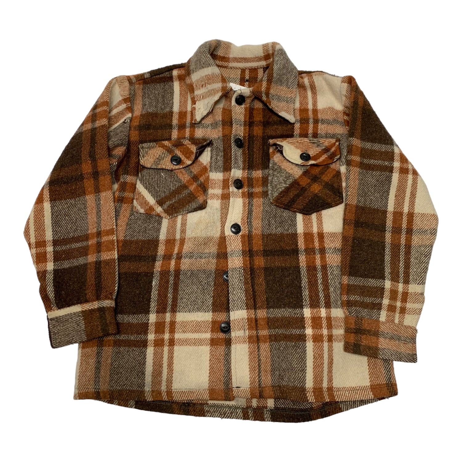Vintage Brown Plaid Flannel M