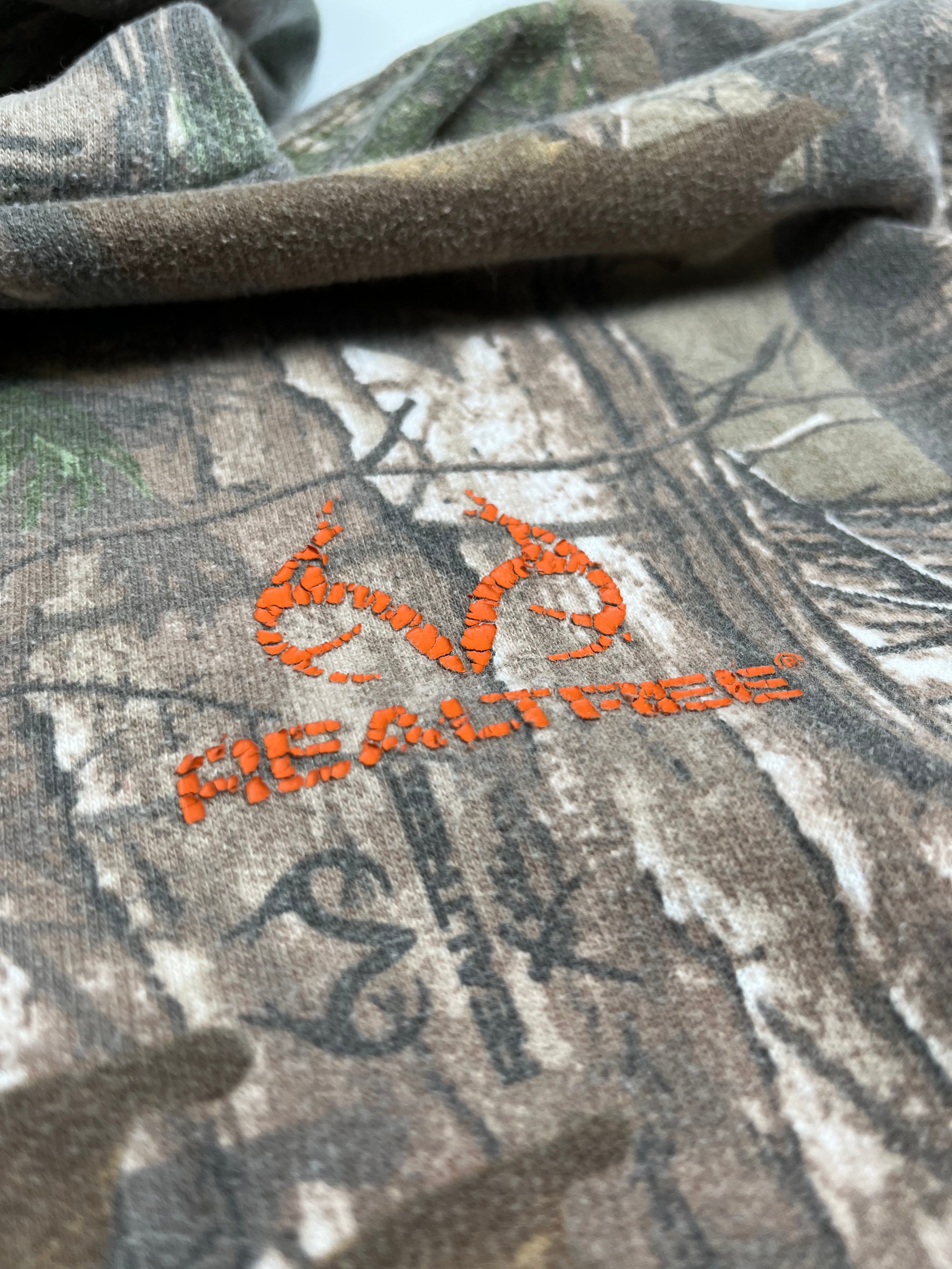 Realtree Logo Camouflage Faded Hoodie M