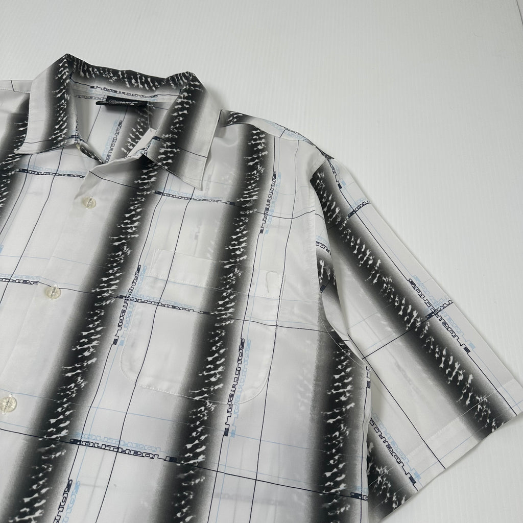 Y2K SouthPole Striped Short Sleeve Button Up L