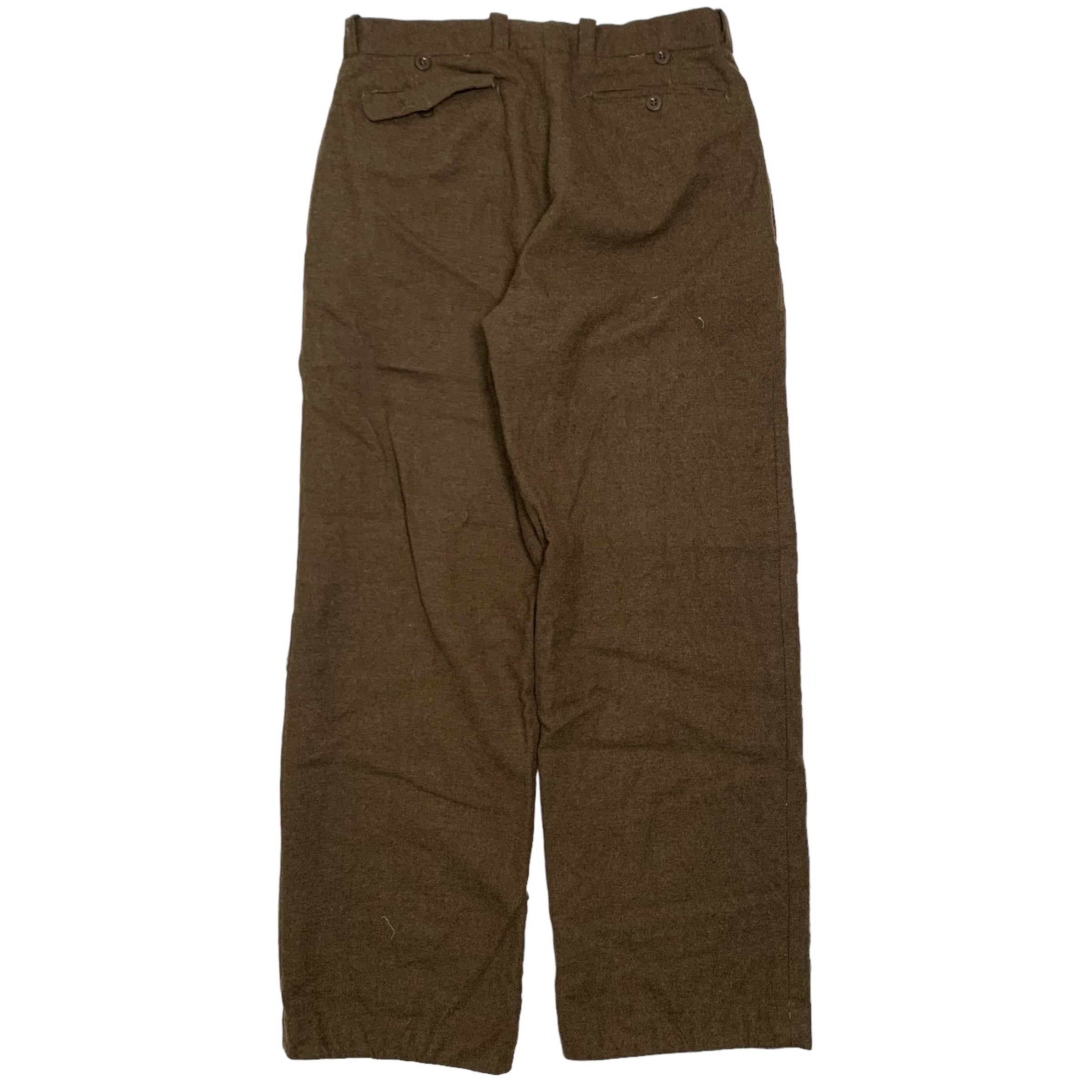 80s Lavaur Brown Wool Military Pants 32