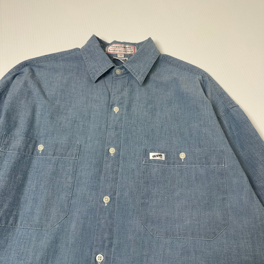 Vintage Guess Denim Button Up Shirt L