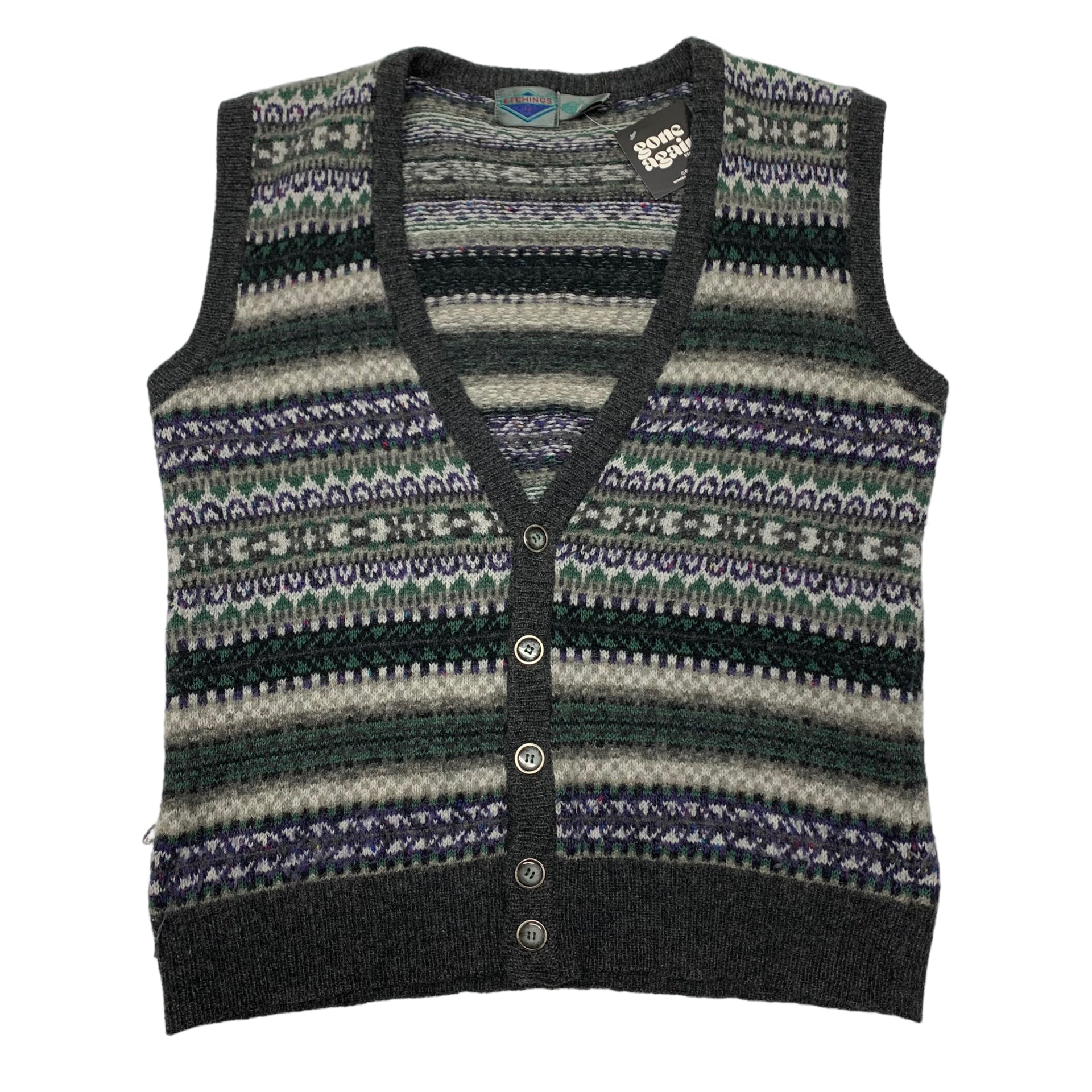 Vintage Etchings Wool Knit XL