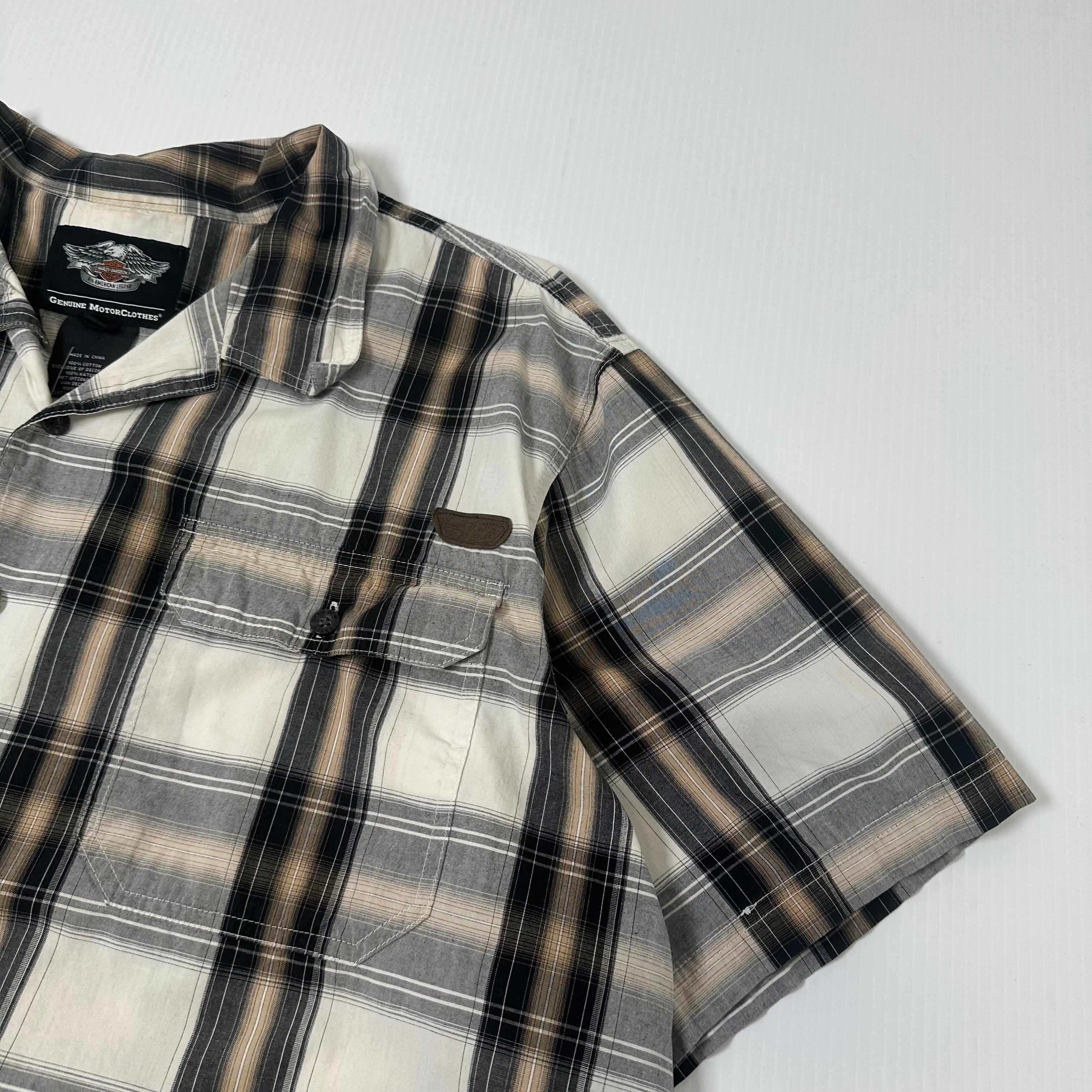 Harley Davidson Motors Plaid Short Sleeve Button Up 3XL
