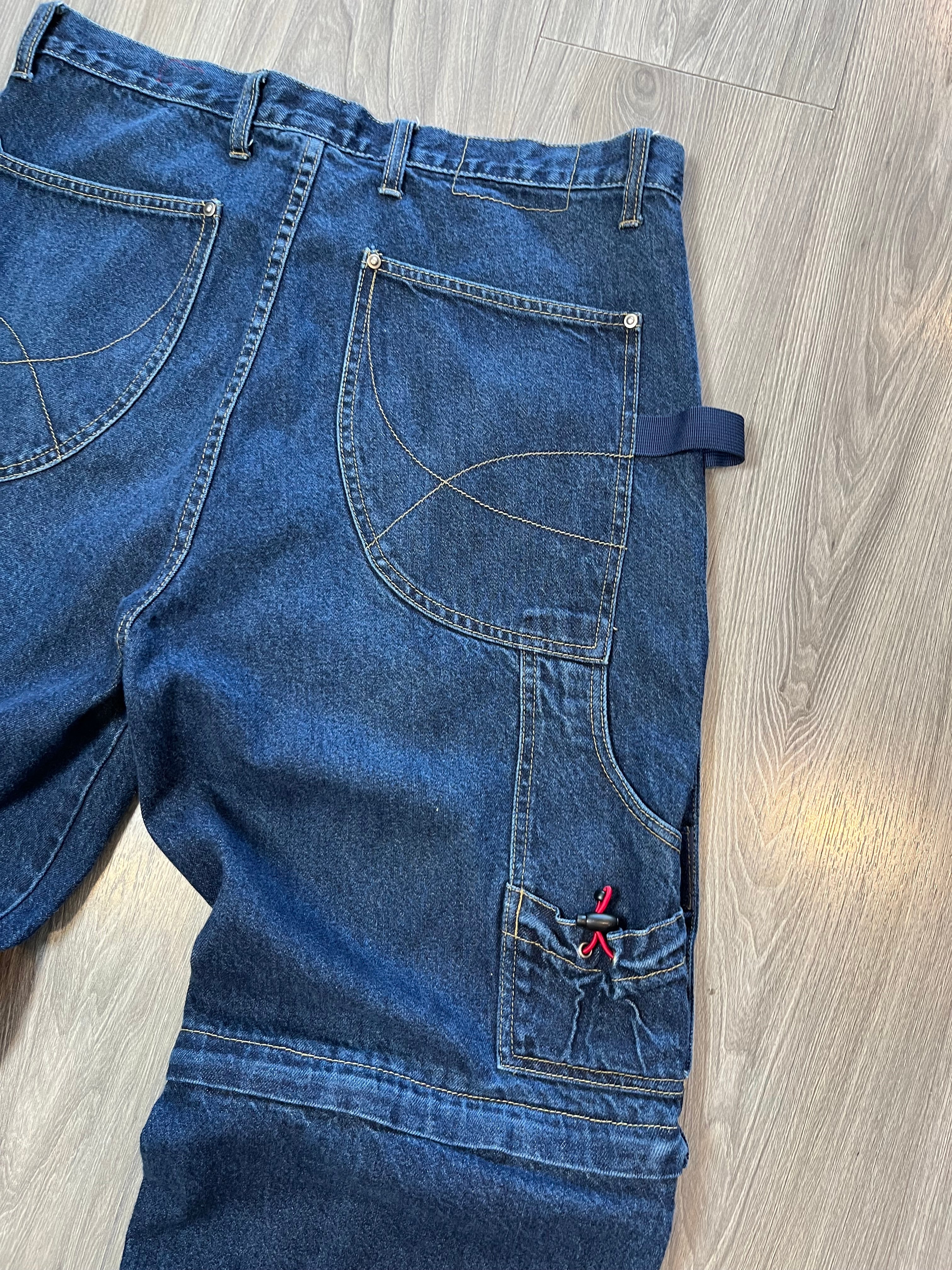 Y2K APCO Baggy Convertible Dark Wash Denim 34