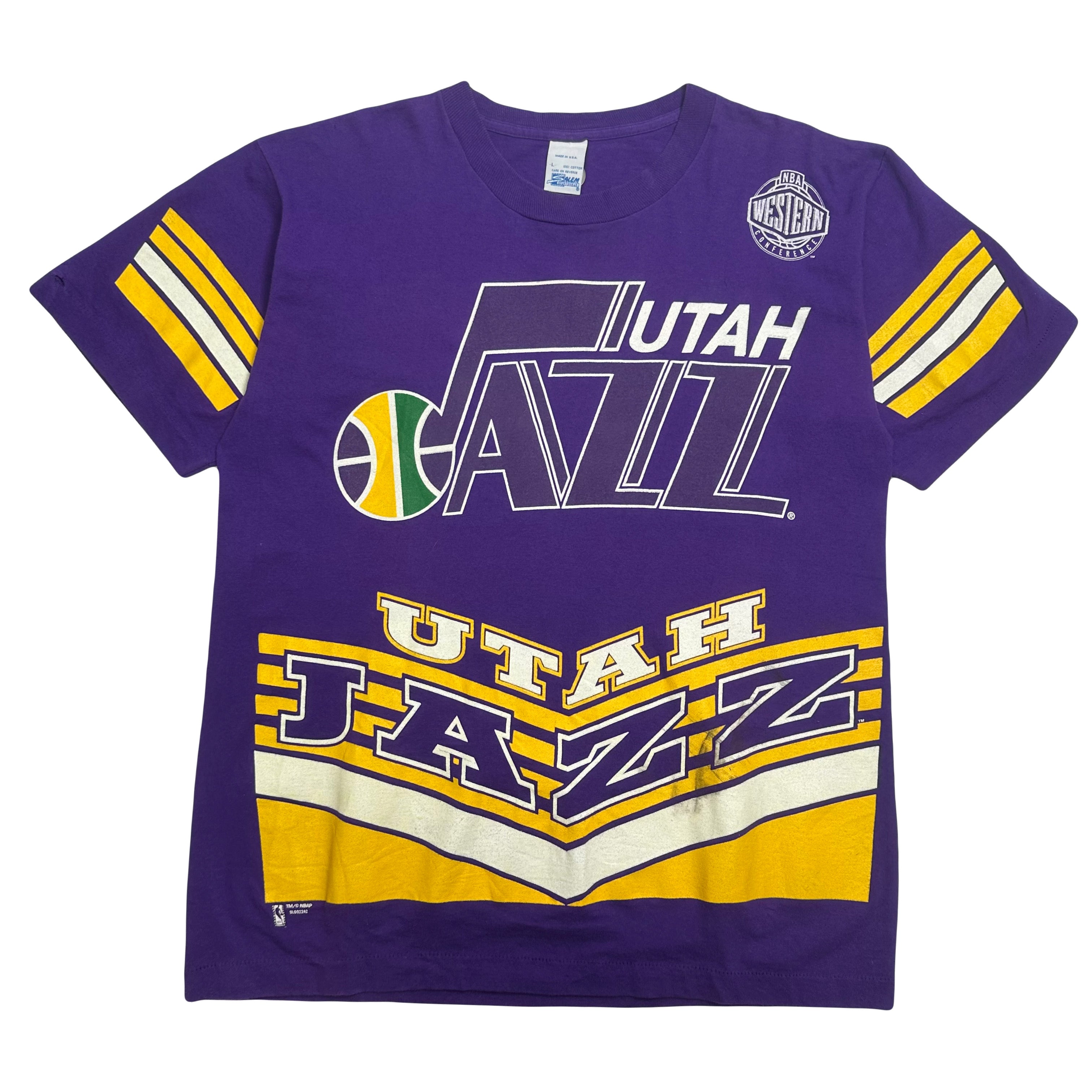 Vintage Salem Sportswear Utah Jazz AOP Tee L