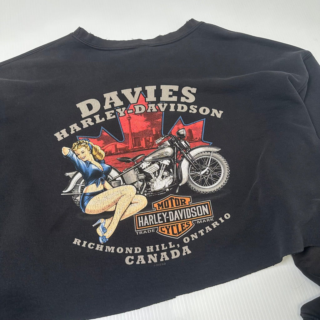 Harley Davidson Polar Bear Ontario Canada Cropped Crewneck XL