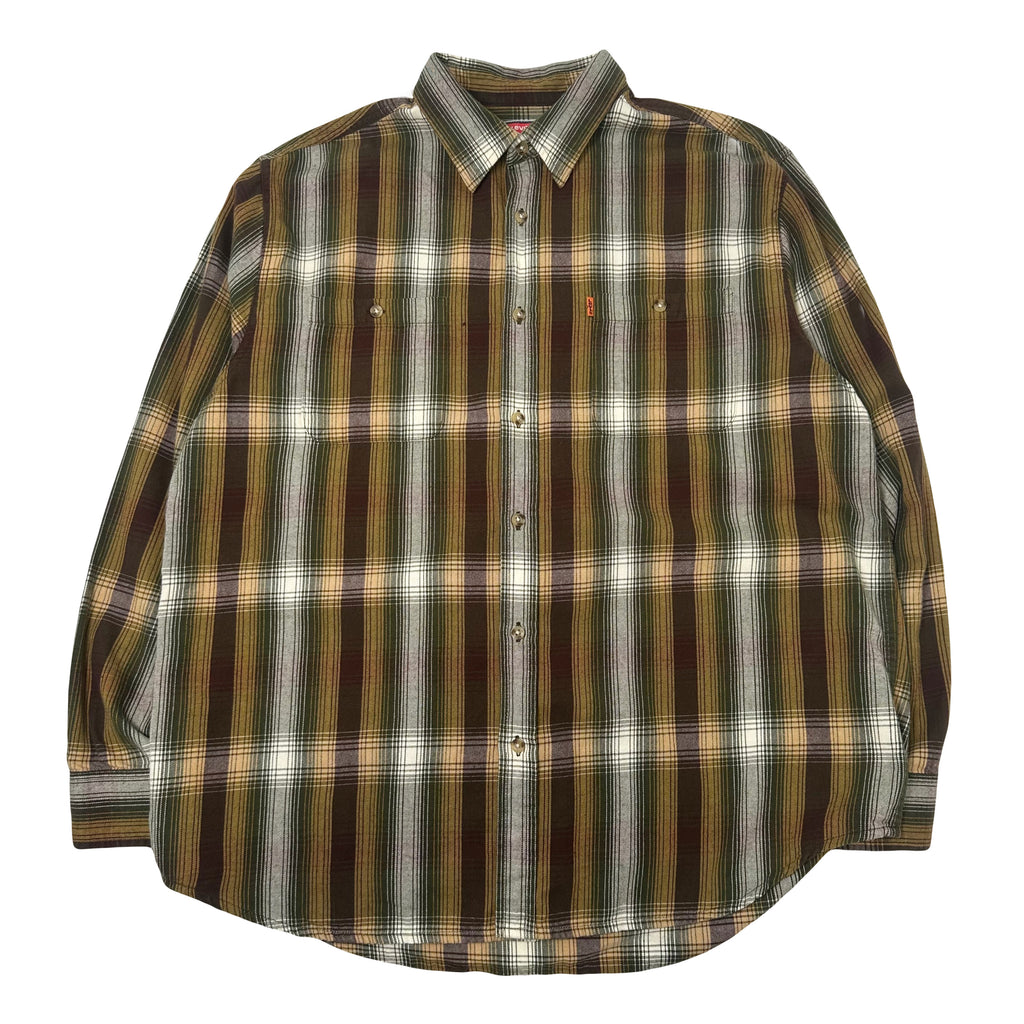 Vintage Levi's Plaid Orange Tab Button Up Shirt L