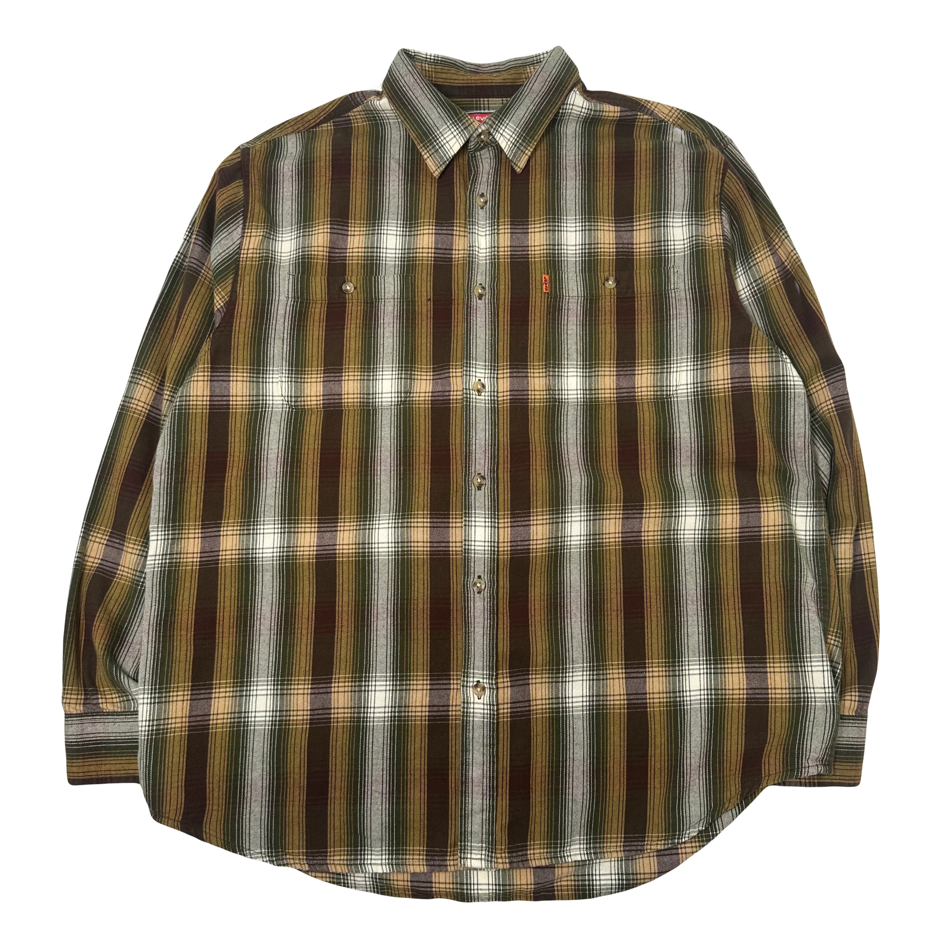 Vintage Levi's Plaid Orange Tab Button Up Shirt L