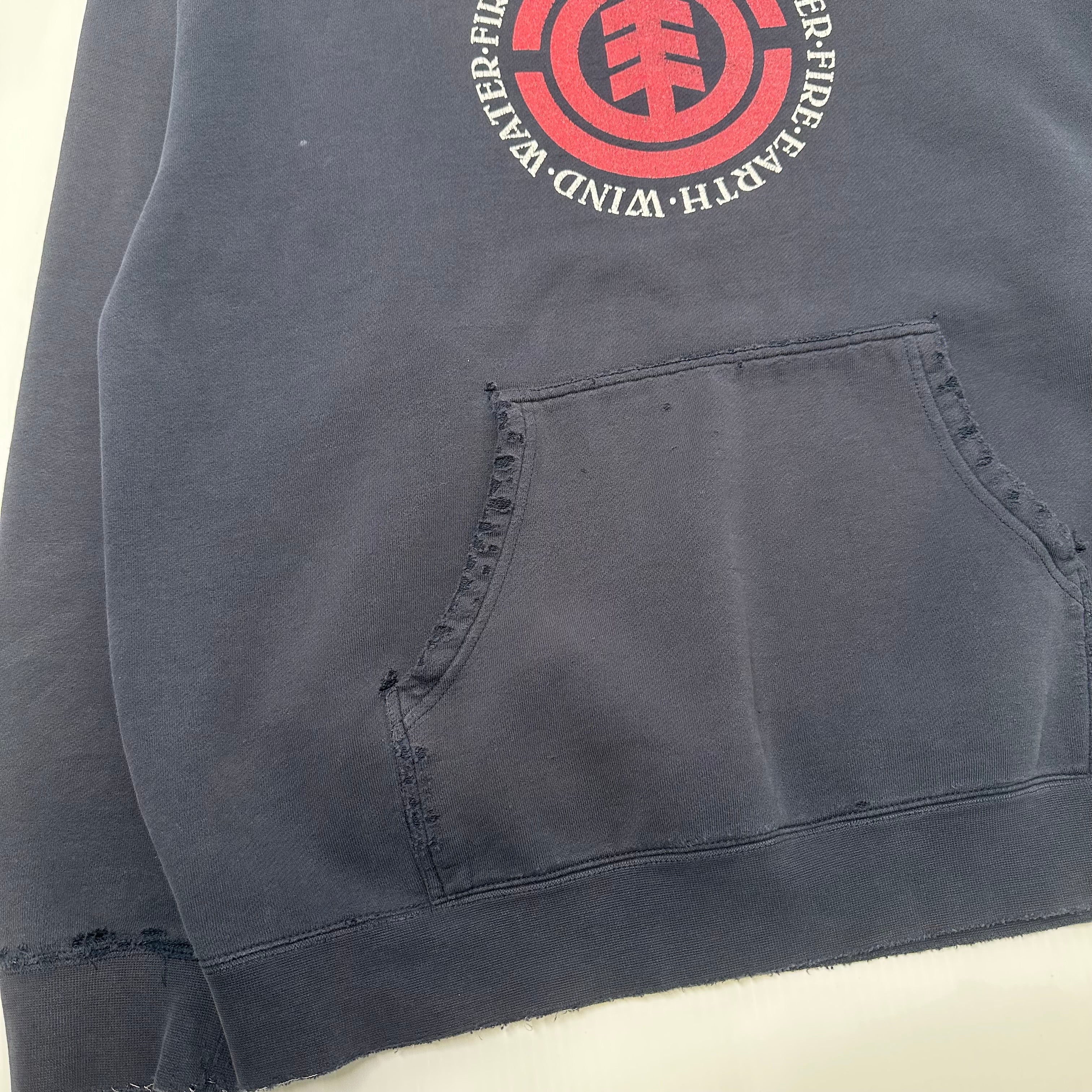 Y2K Element Skateboards Distressed Hoodie L