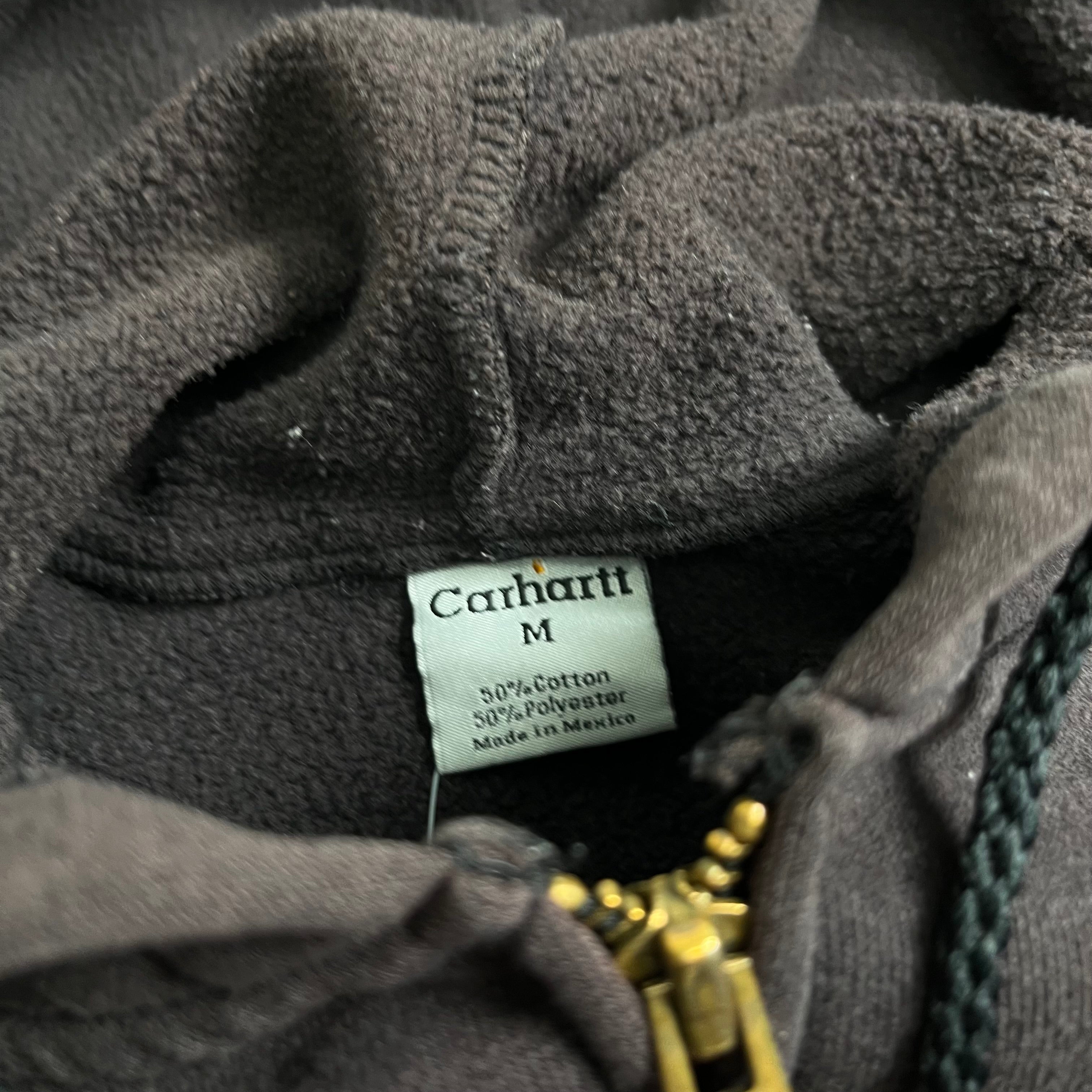 Vintage Carhartt Embroidered Logo Zip Hoodie M