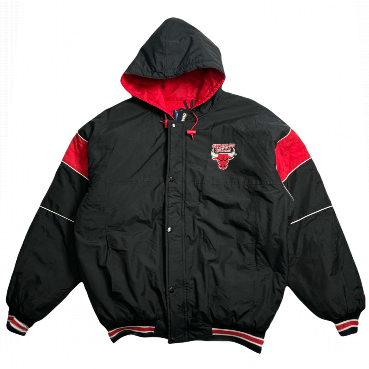 Vintage Chicago Bulls Starter Hooded Puffer Jacket L