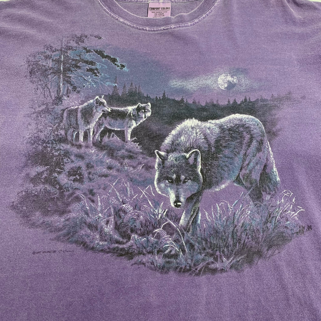 Vintage Distressed Wolf Graphic Tee XL