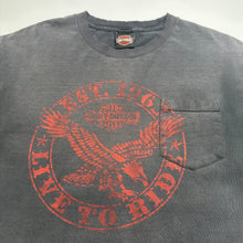 Load image into Gallery viewer, Harley Davidson Cranbrook BC Cropped Faded Graphic Tee L
