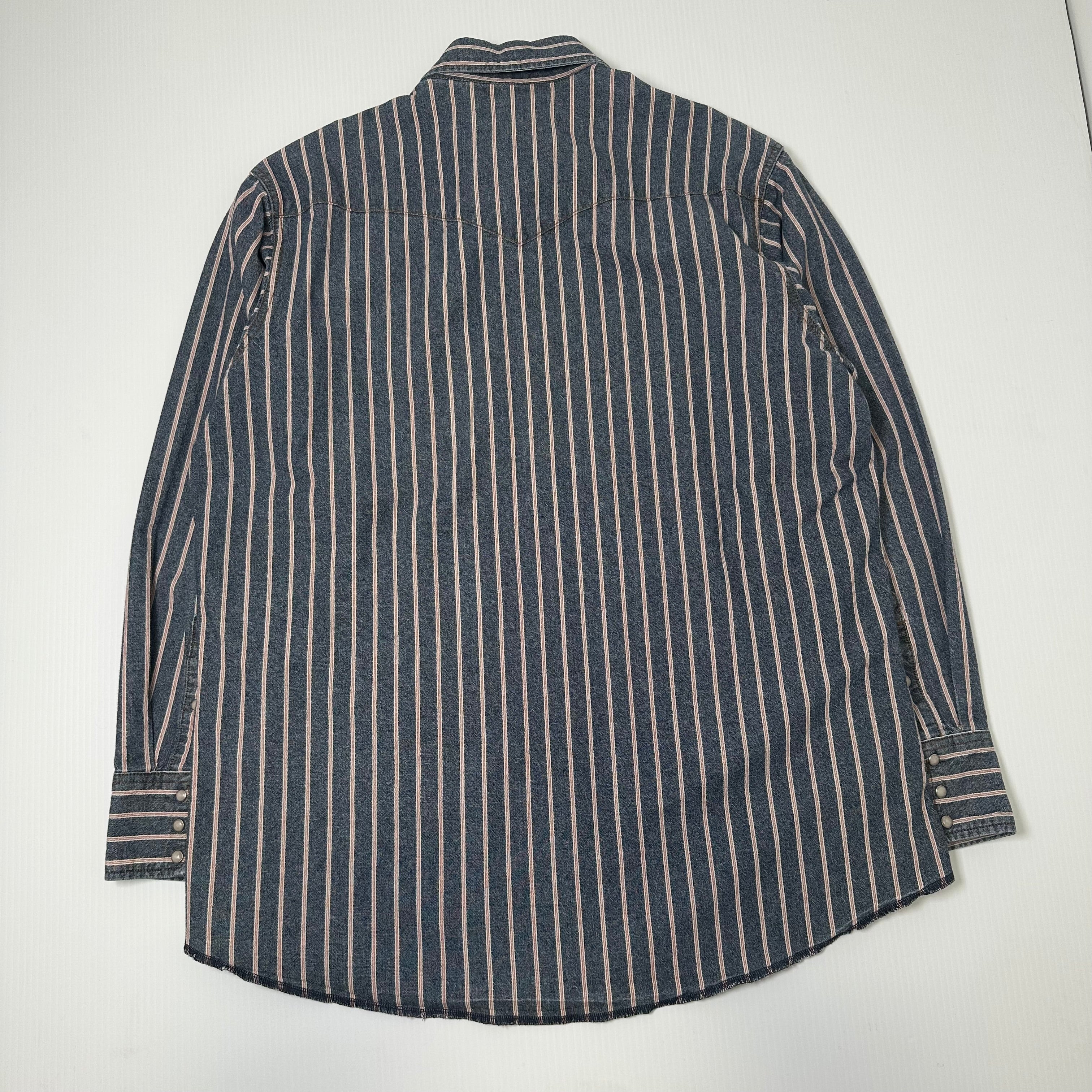 Vintage Wrangler Pinstriped Button Up Shirt XL