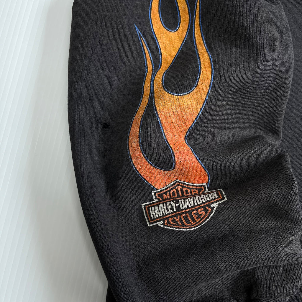 Vintage Harley Davidson Vancouver Flame Zip Hoodie XXL