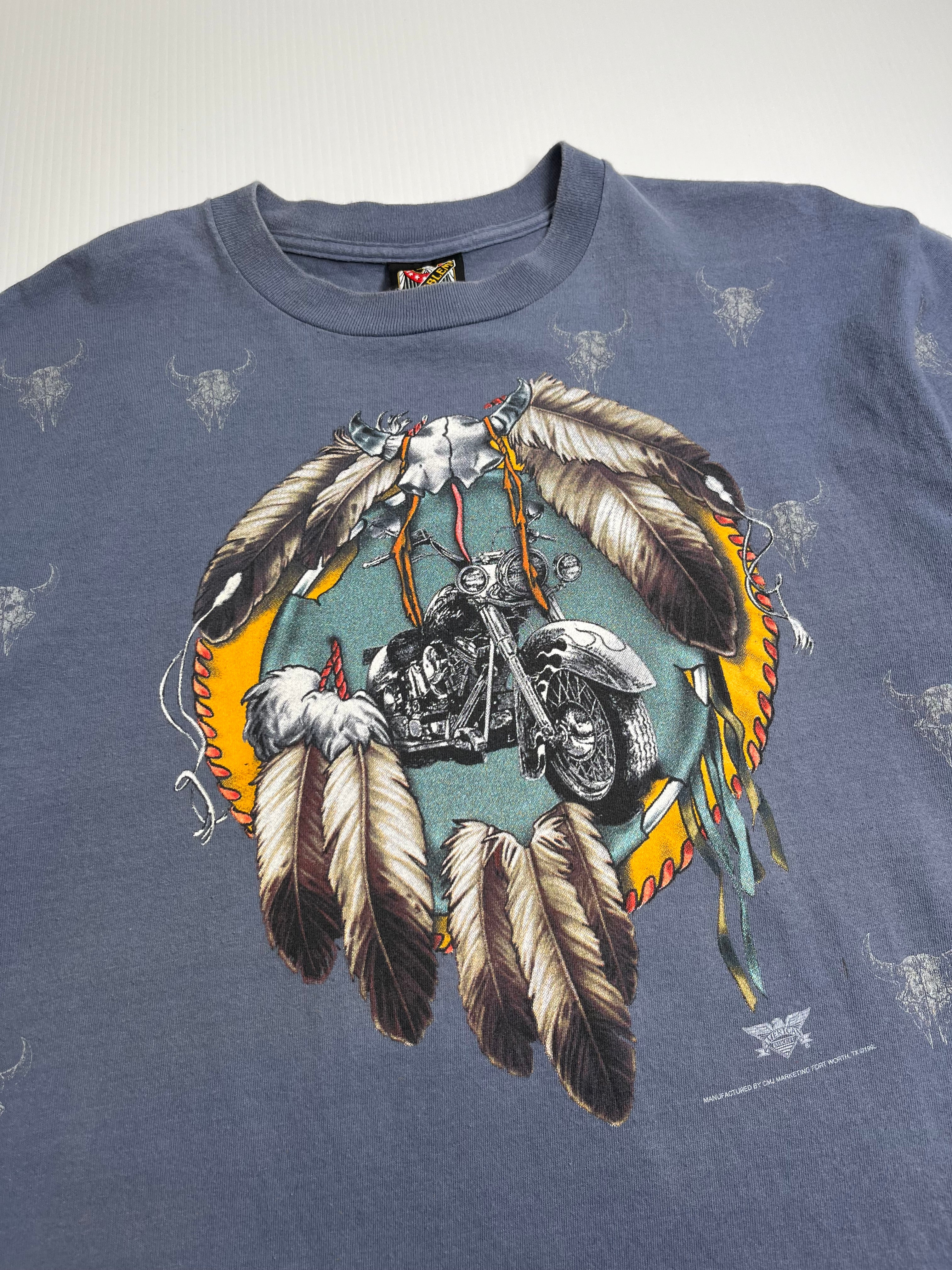 Vintage 3D Emblem American Biker Tee XL