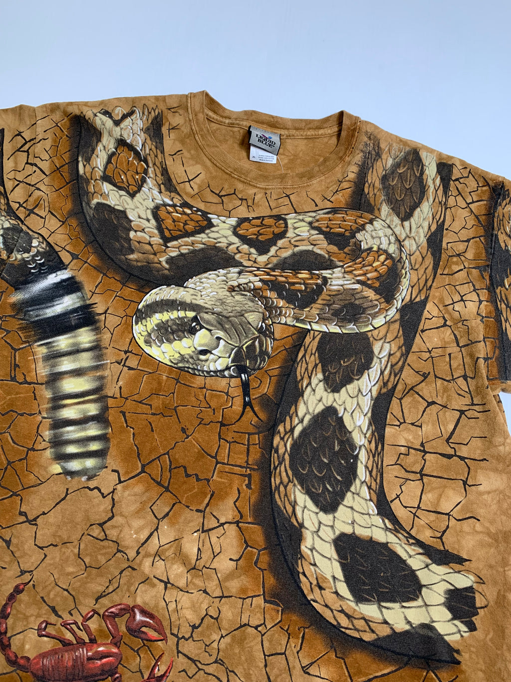 Vintage Liquid Blue RattleSnake Tarantula AOP Tee XL