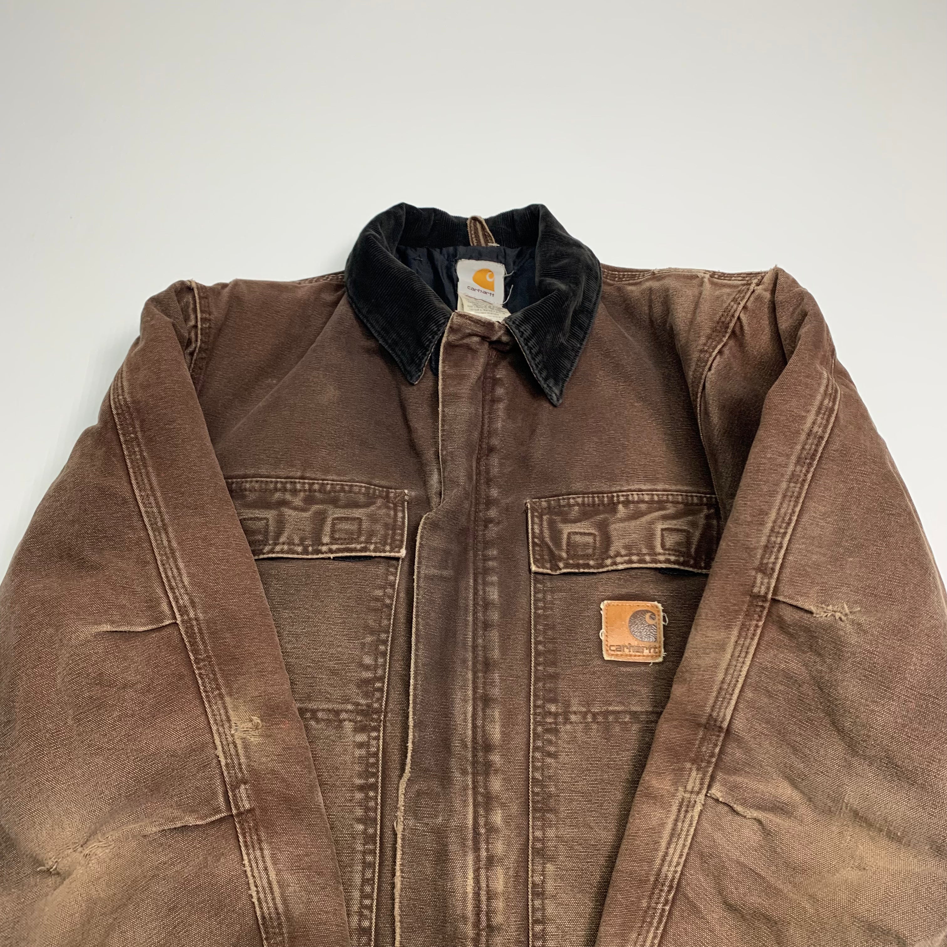 Carhartt Distressed Brown Chore Jacket M