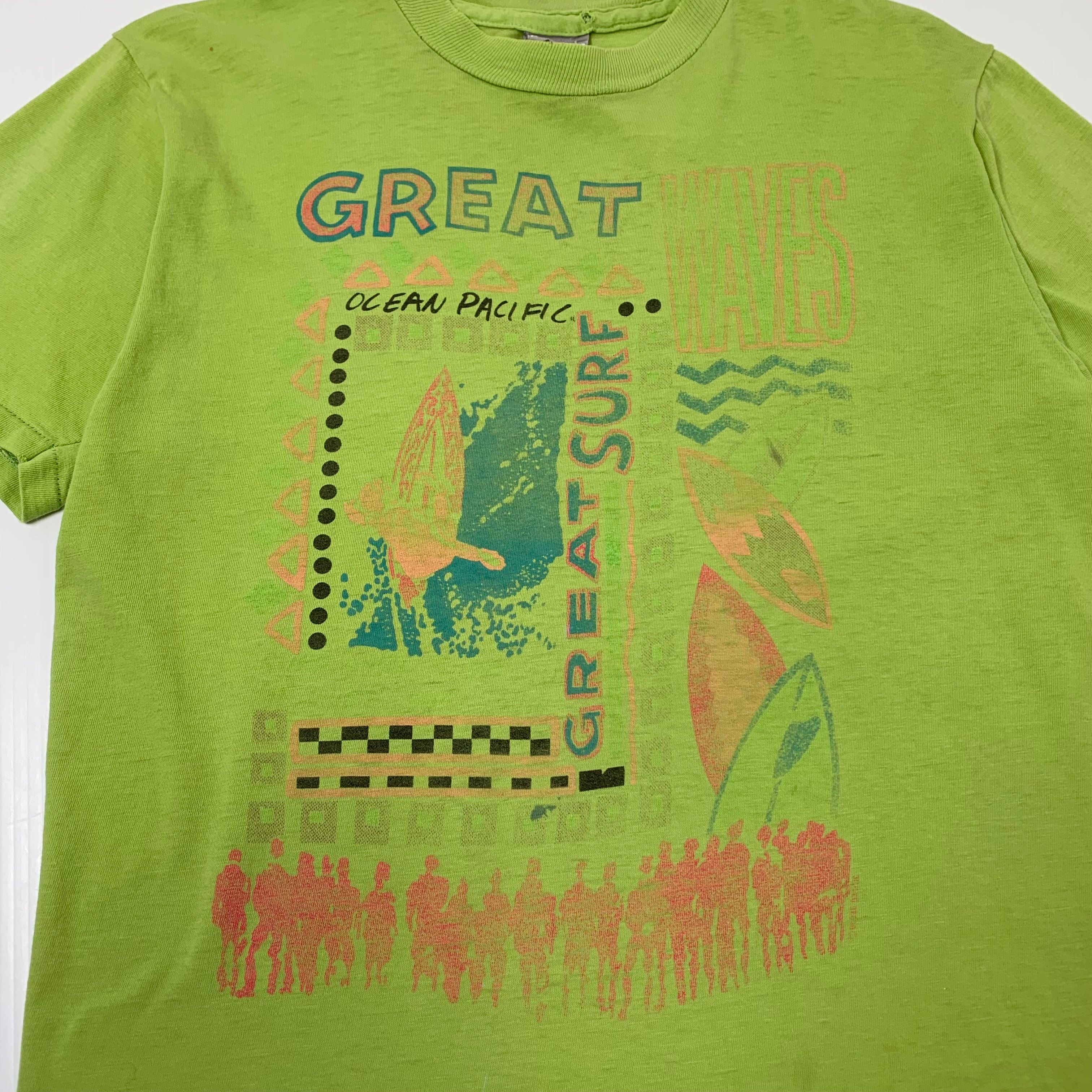 Vintage Ocean Pacific Great Waves Surf Graphic Tee S