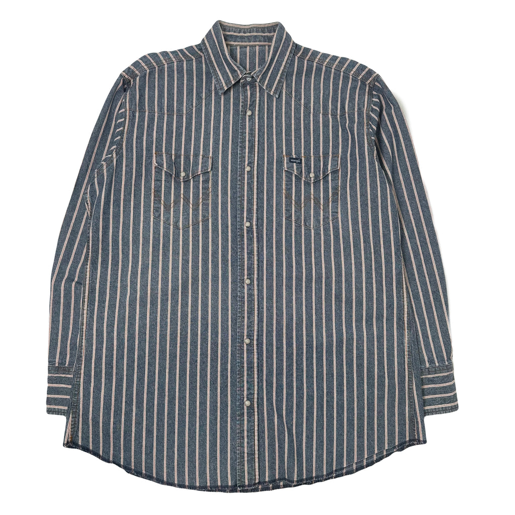 Vintage Wrangler Pinstriped Button Up Shirt XL
